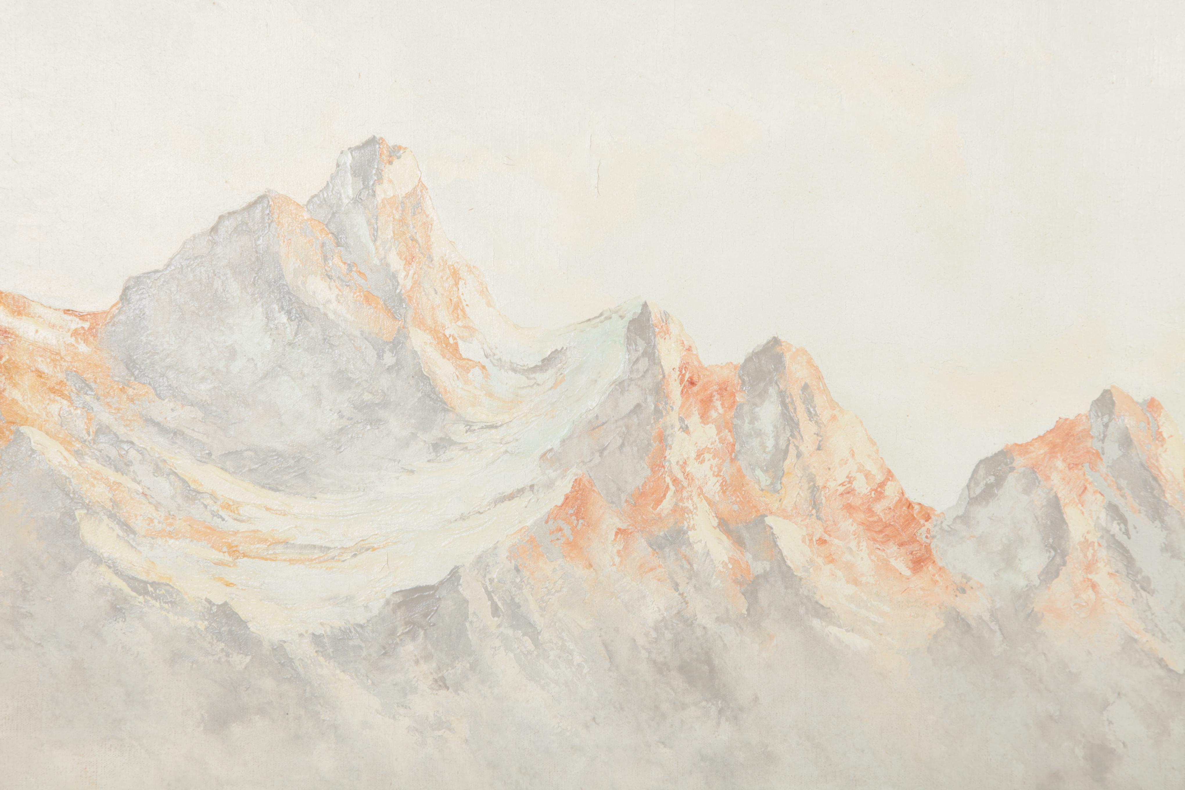 Oswald Arndt Oil Painting of Mountain Chalet