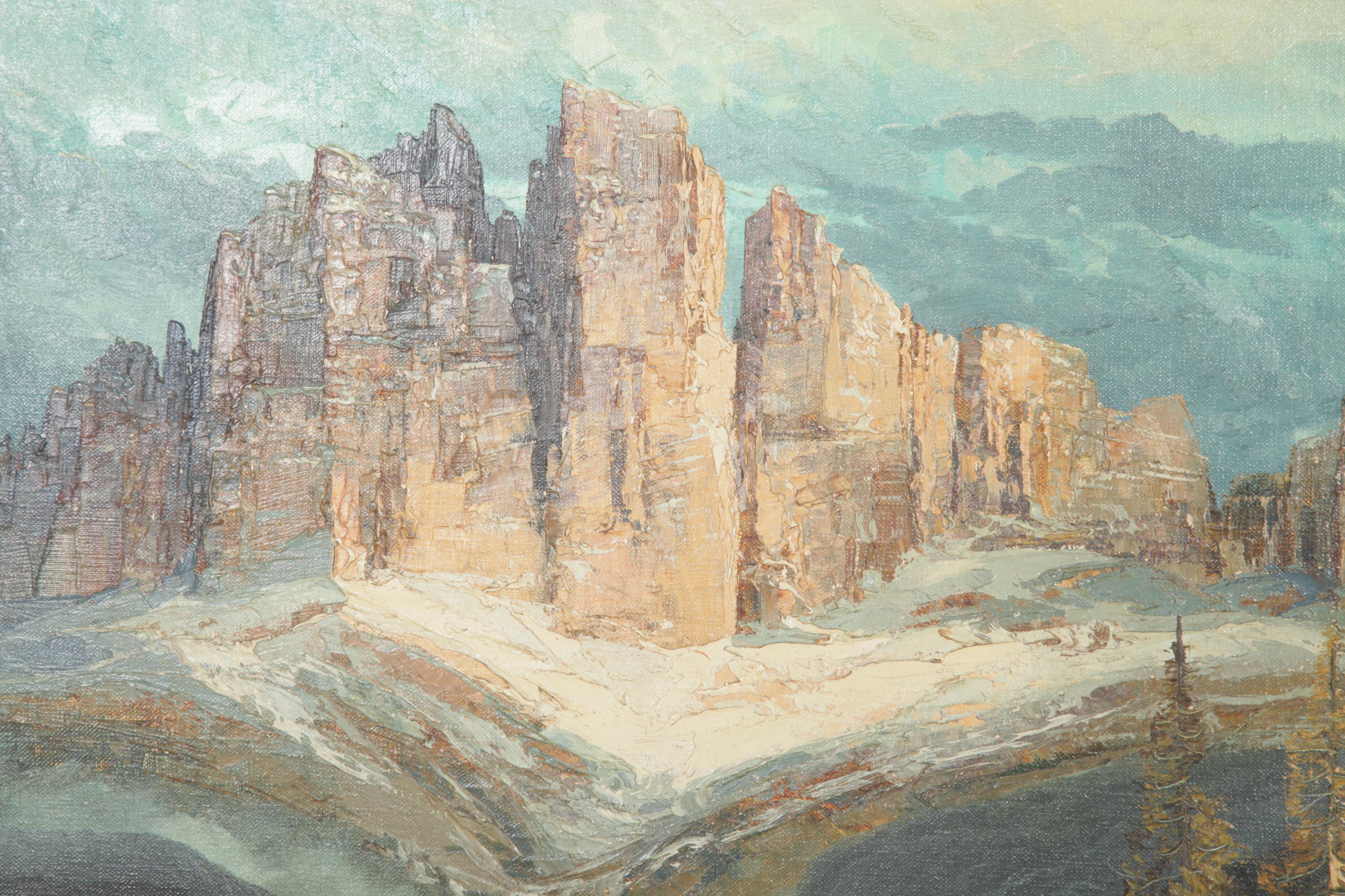 Heinz Munnich Oil Painting "Mountain Landscape"