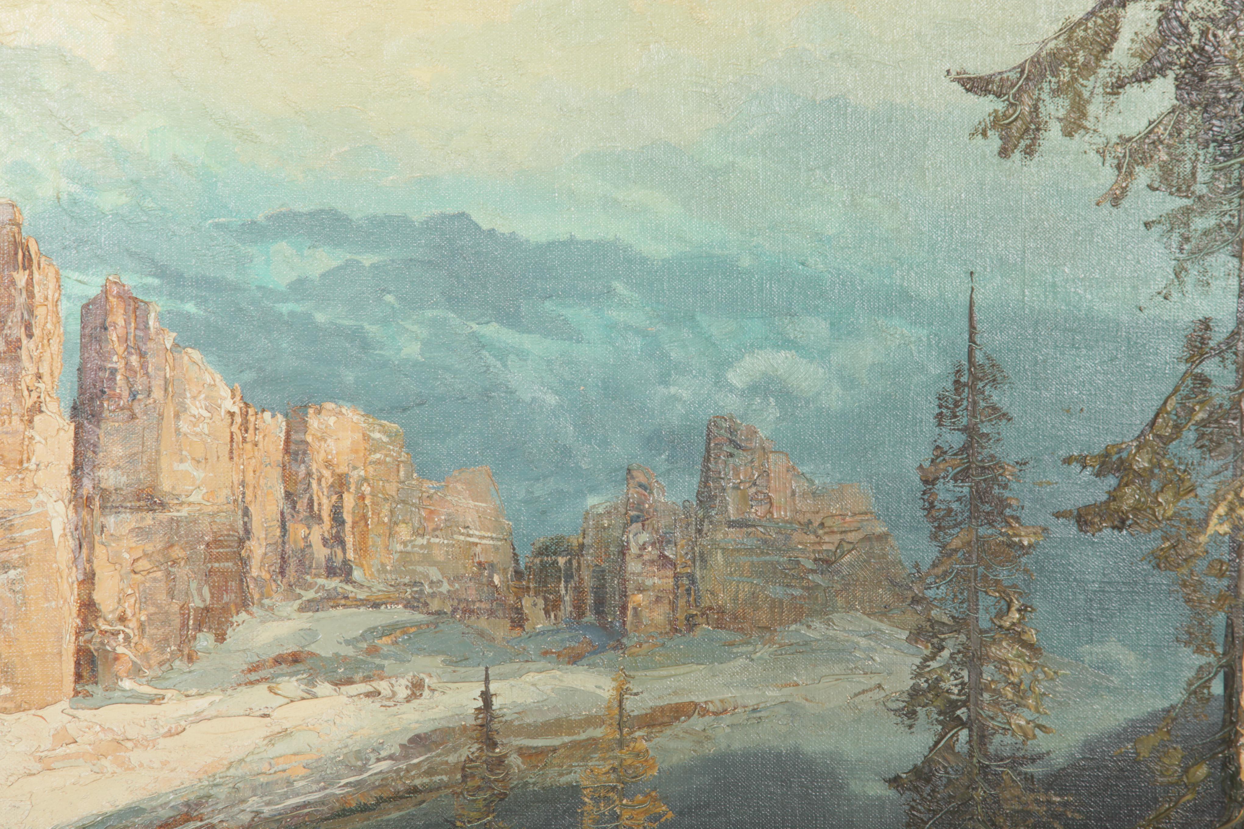 Heinz Munnich Oil Painting "Mountain Landscape"