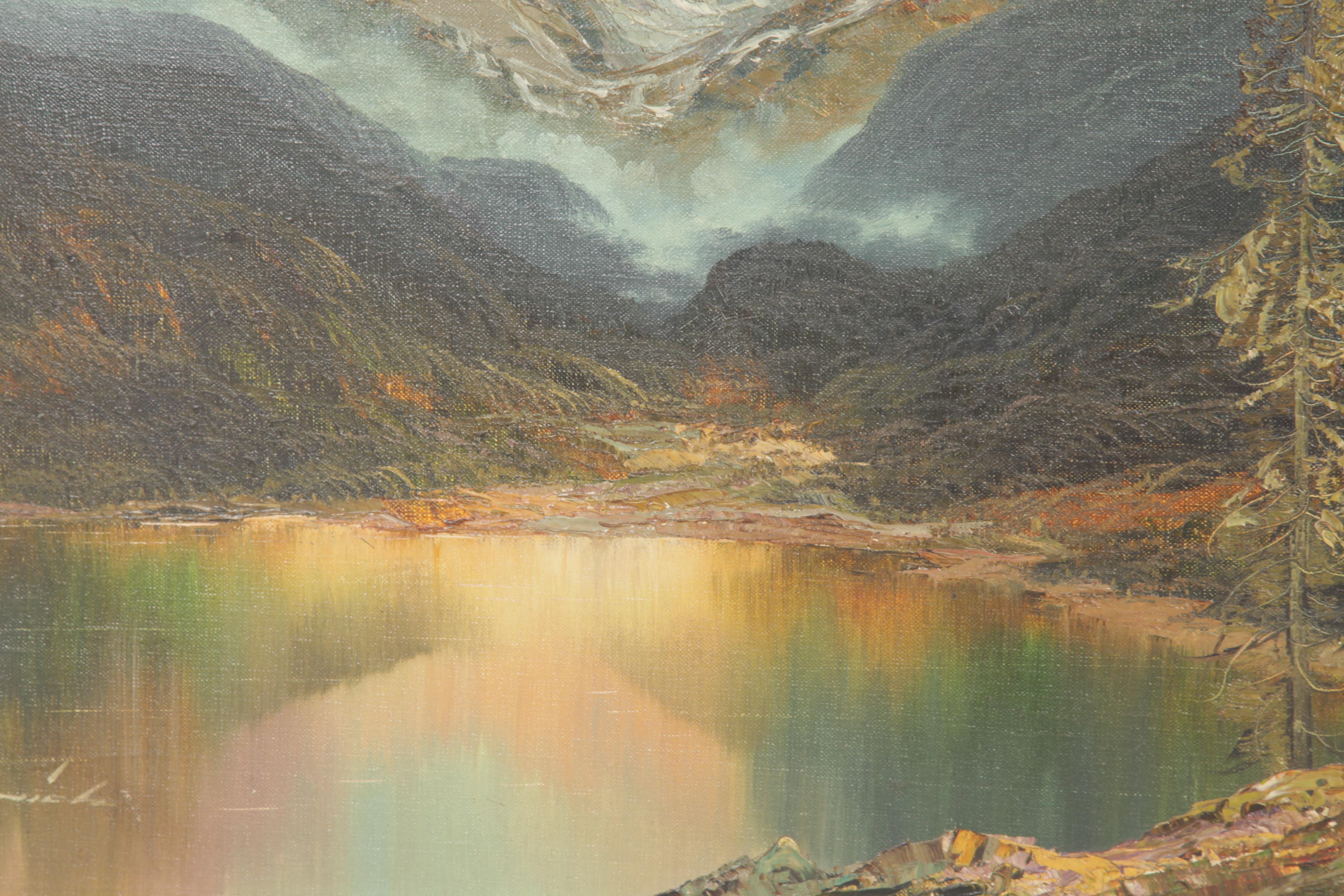 Heinz Munnich Oil Painting "Mountain Landscape"