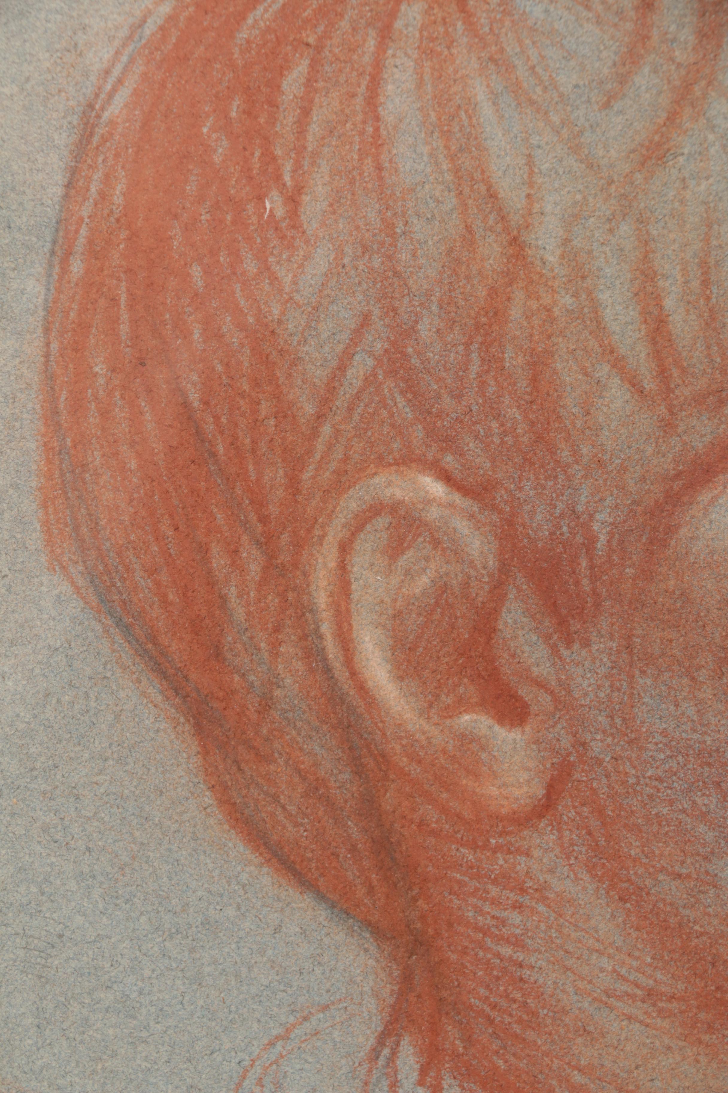 1928 Conte Crayon Portrait of a Young Boy