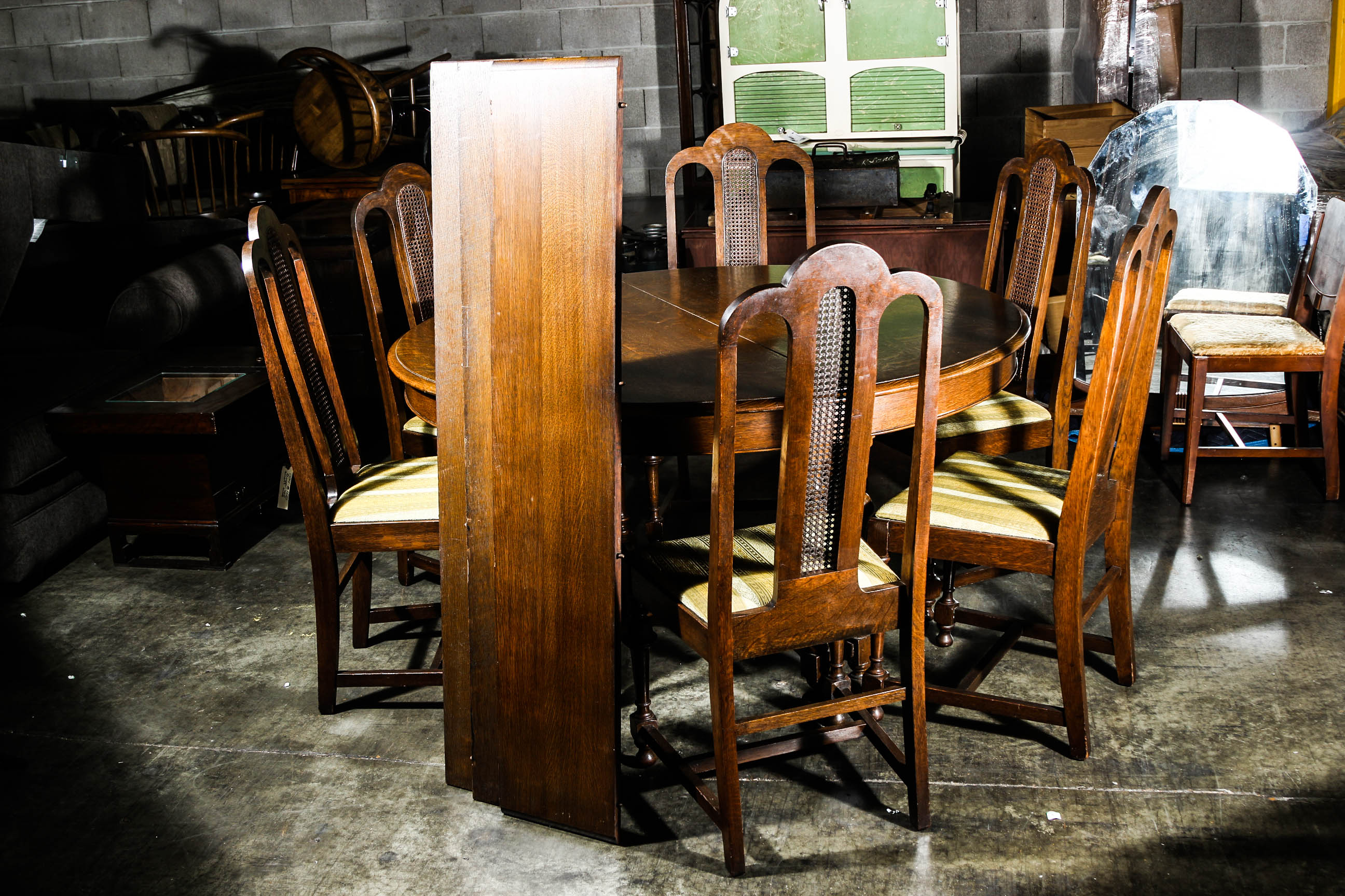 Vintage Jacobean Style Dining Table and Chairs