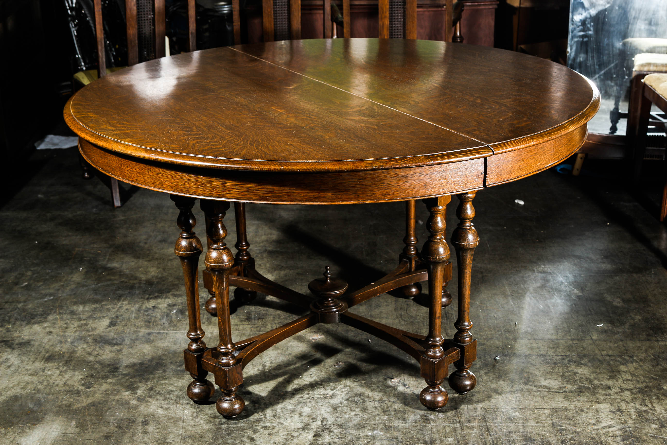 Vintage Jacobean Style Dining Table and Chairs