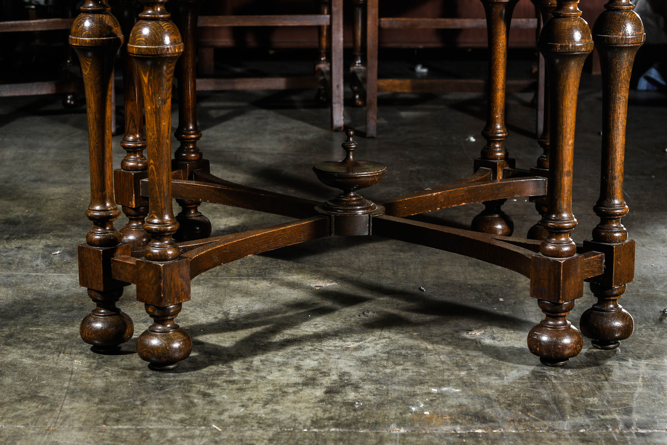 Vintage Jacobean Style Dining Table and Chairs