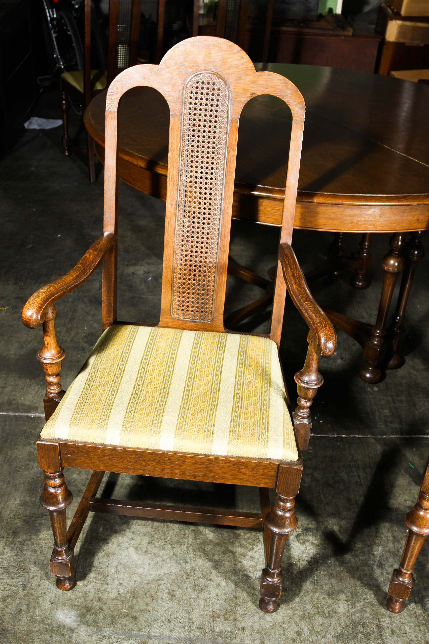 Vintage Jacobean Style Dining Table and Chairs