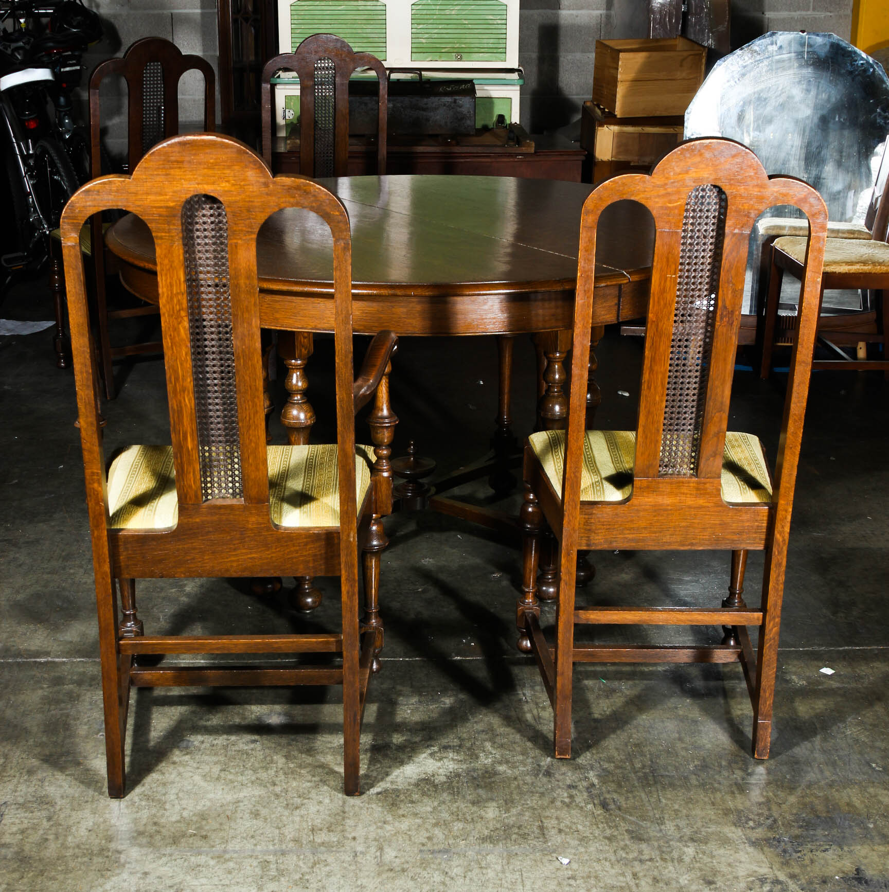 Vintage Jacobean Style Dining Table and Chairs