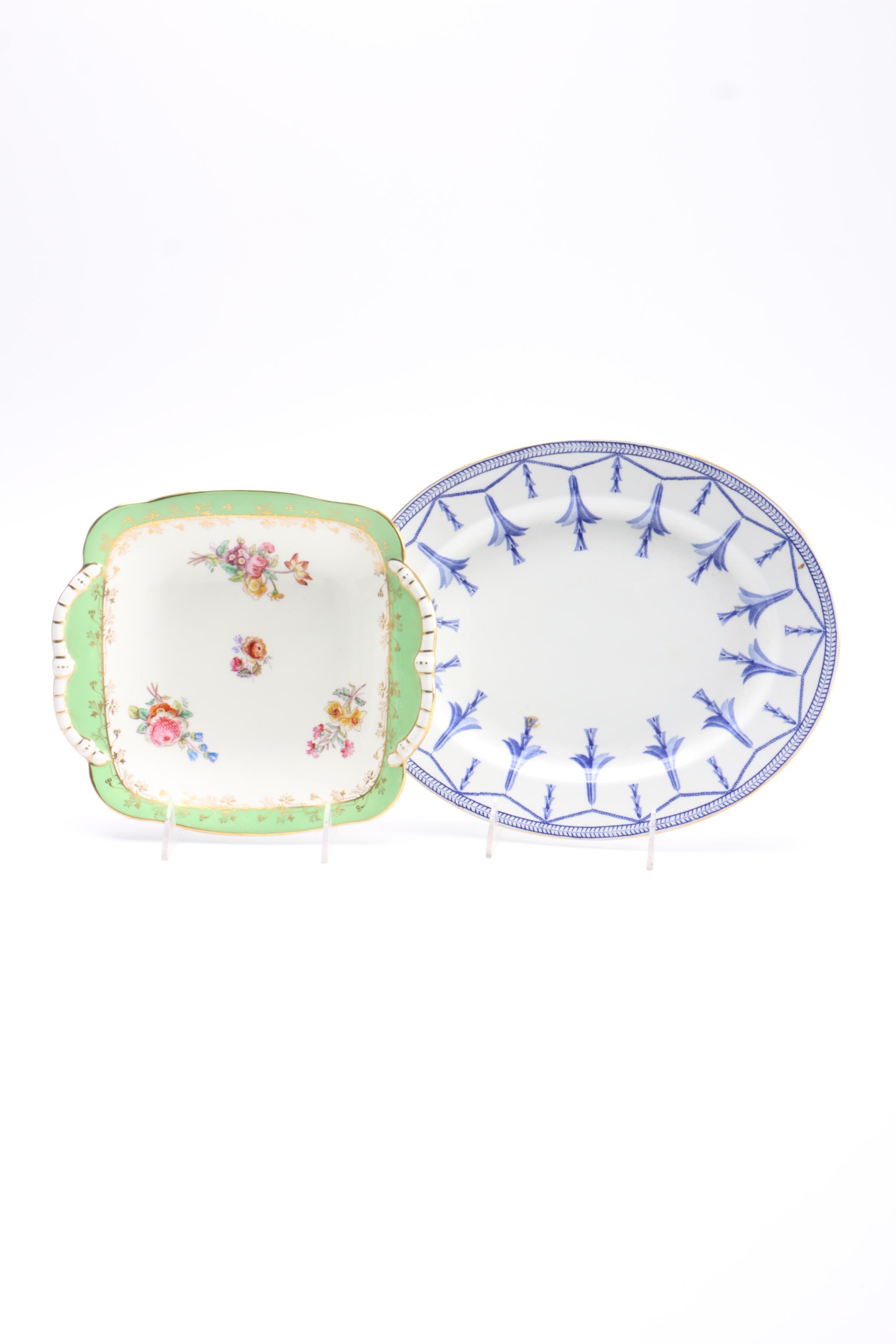 Late 19th Century English Porcelain Dishes Including Coalport