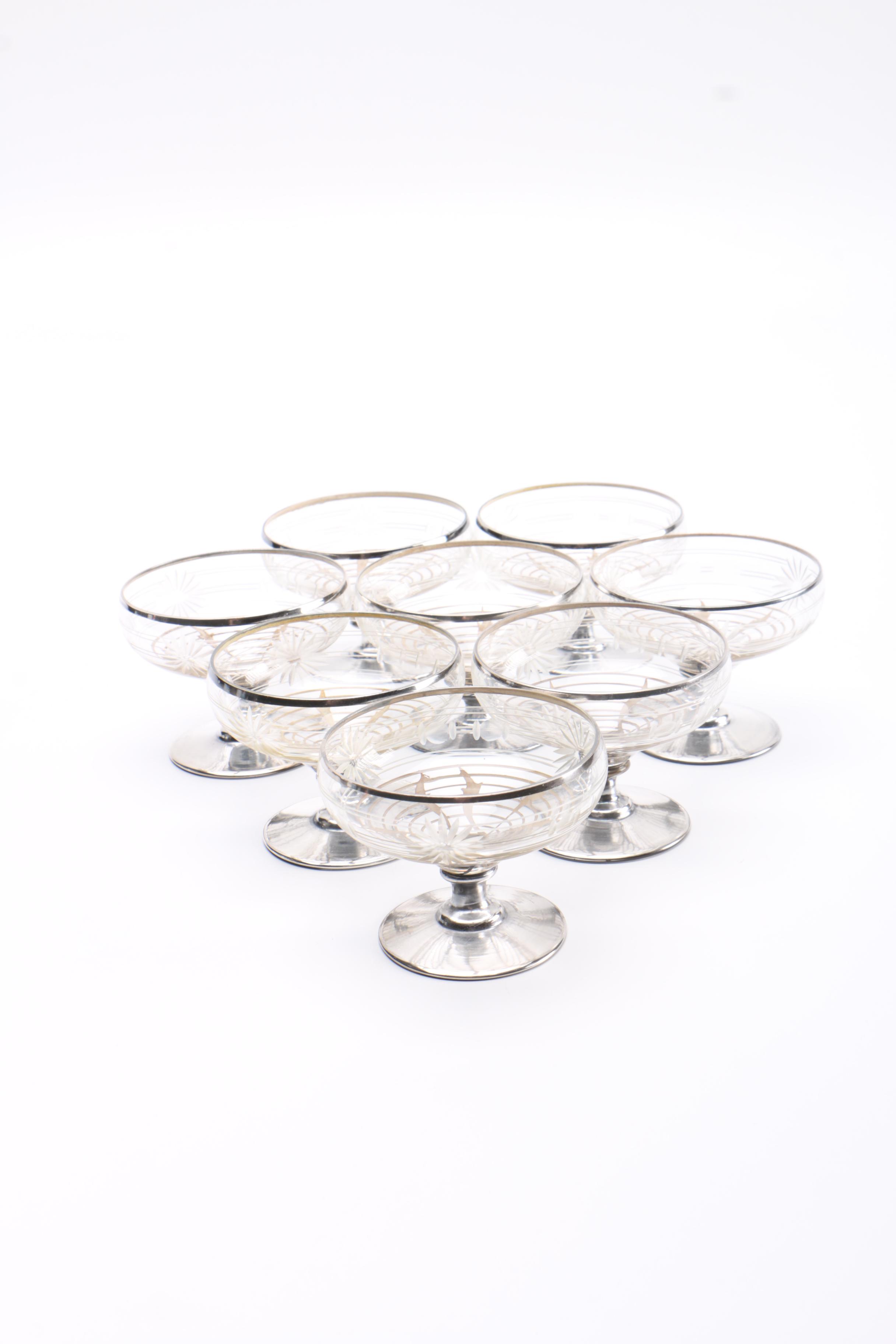 Cut Glass Daisy Motif Aperitif Glasses