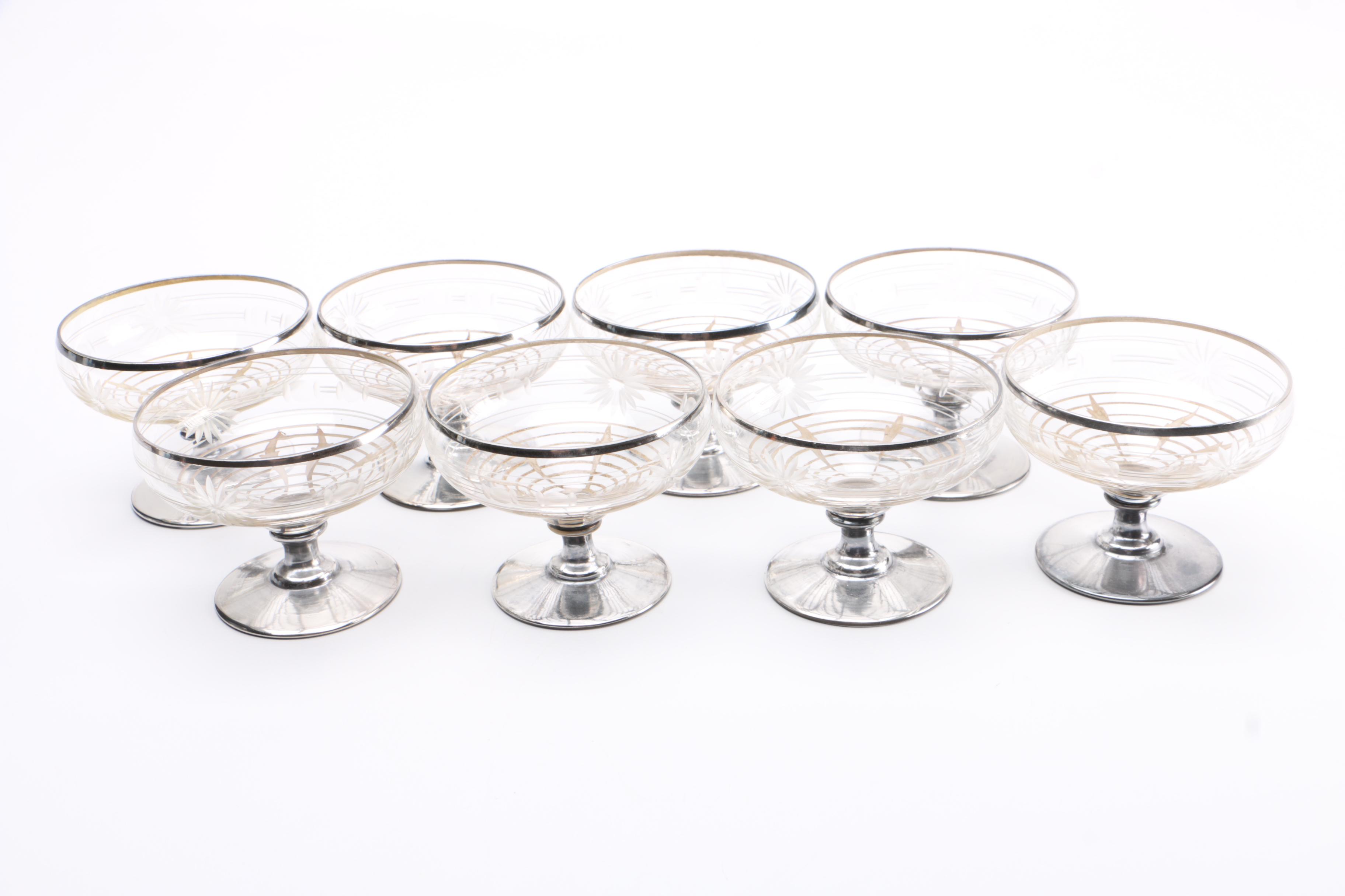 Cut Glass Daisy Motif Aperitif Glasses