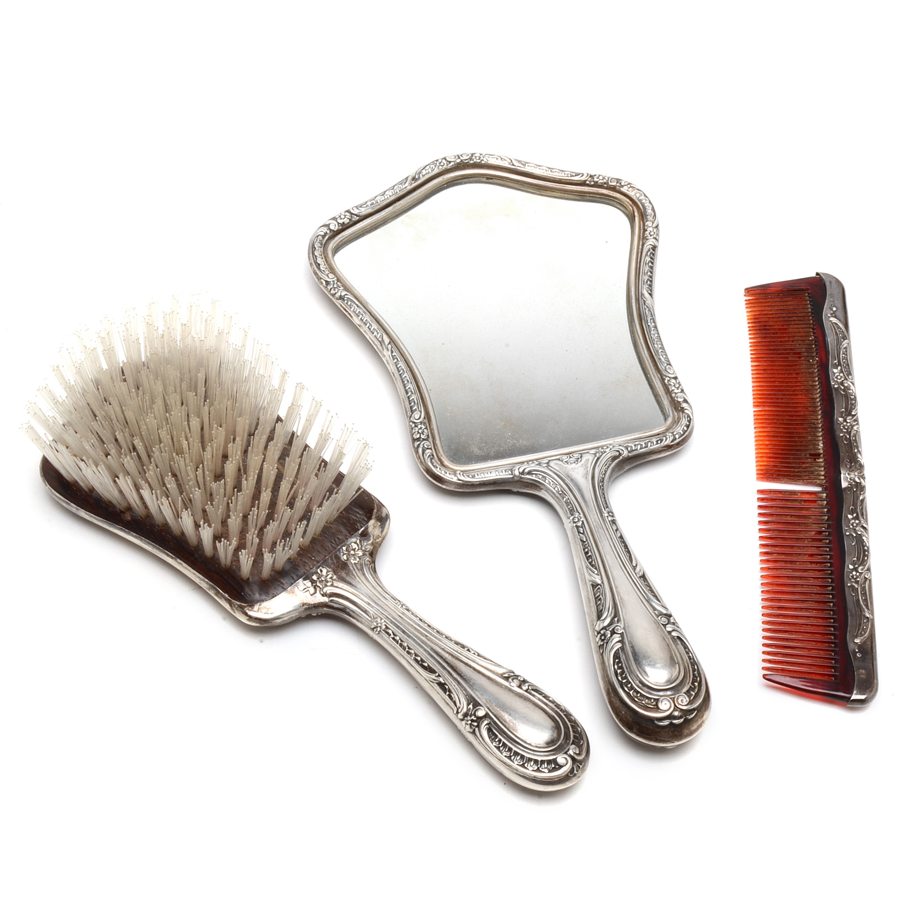 Vintage Gorham Sterling Silver Three-Piece Vanity Set