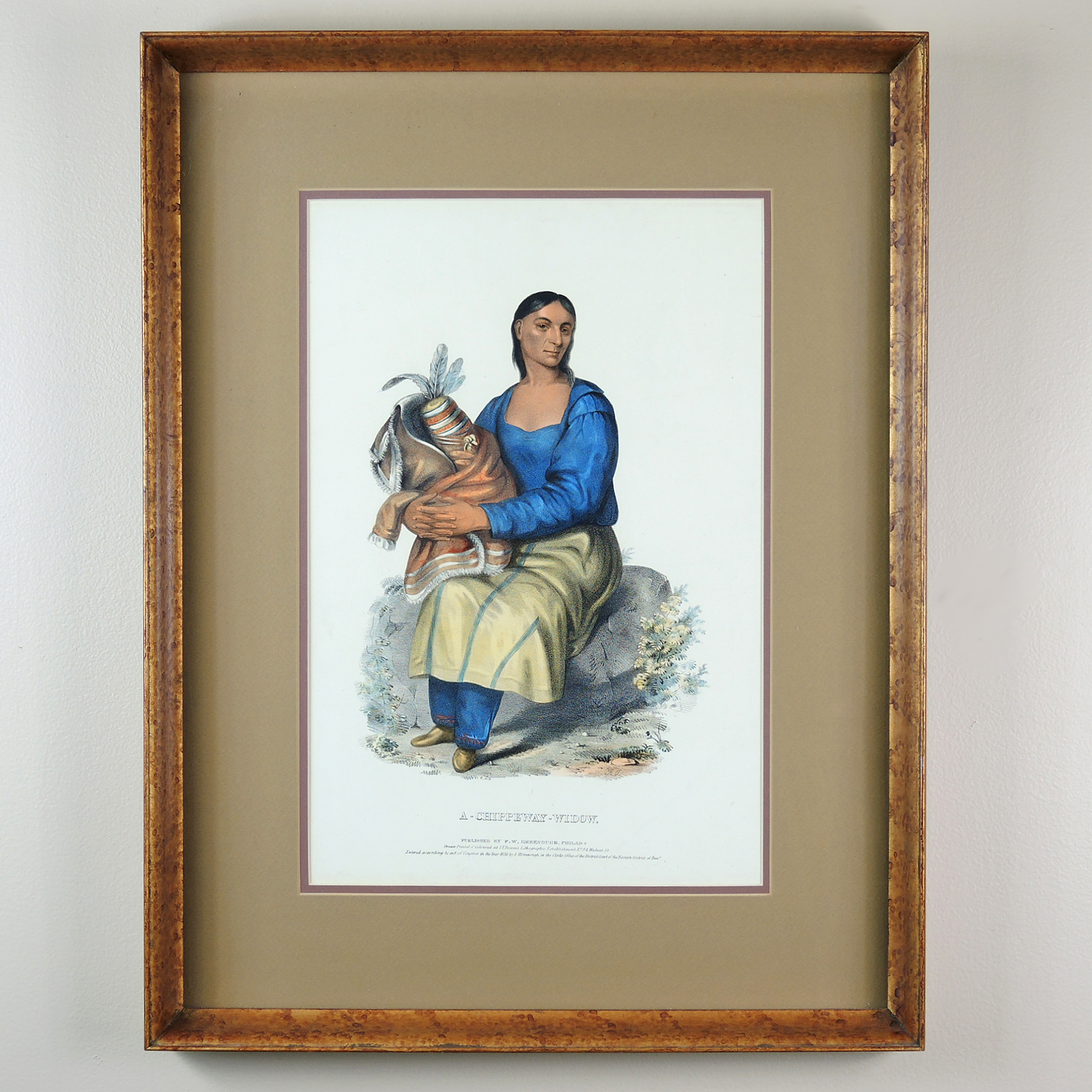 "A Chippeway Widow" McKenney and Hall Lithograph