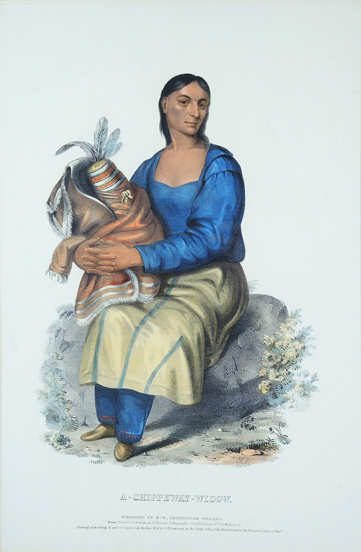 "A Chippeway Widow" McKenney and Hall Lithograph
