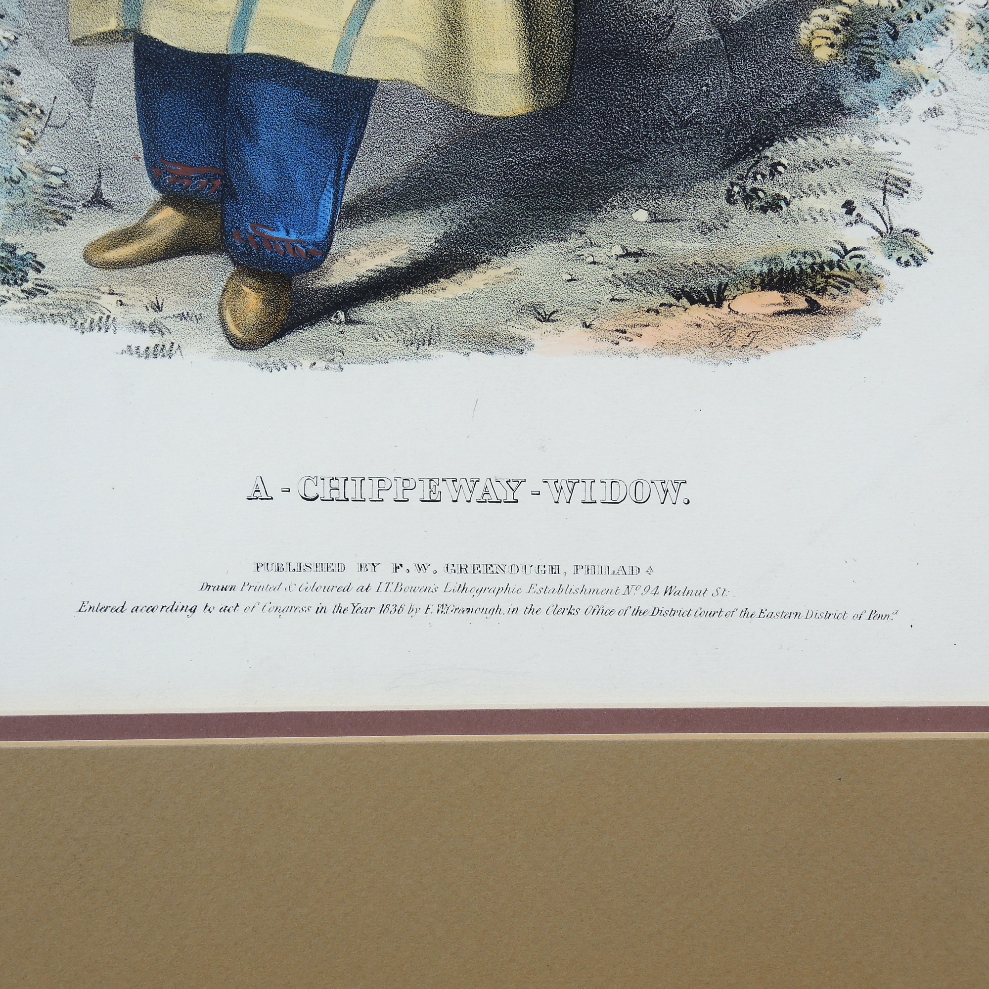 "A Chippeway Widow" McKenney and Hall Lithograph