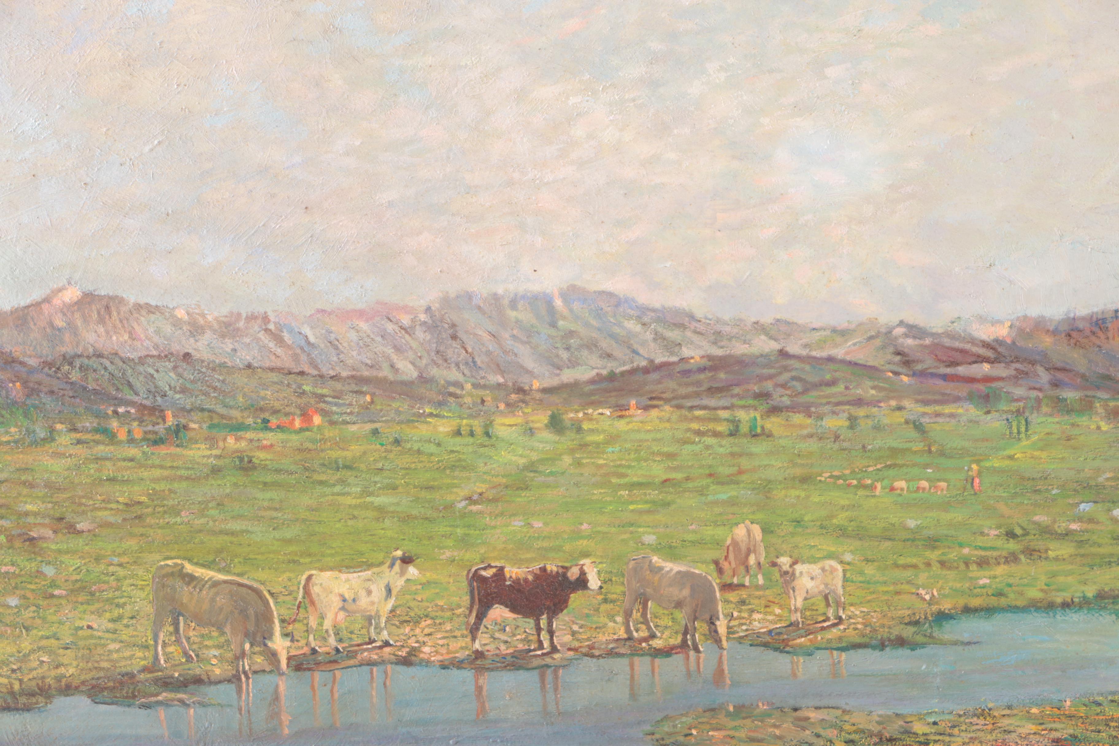 Oil Painting of Pastoral Scene by Buganza