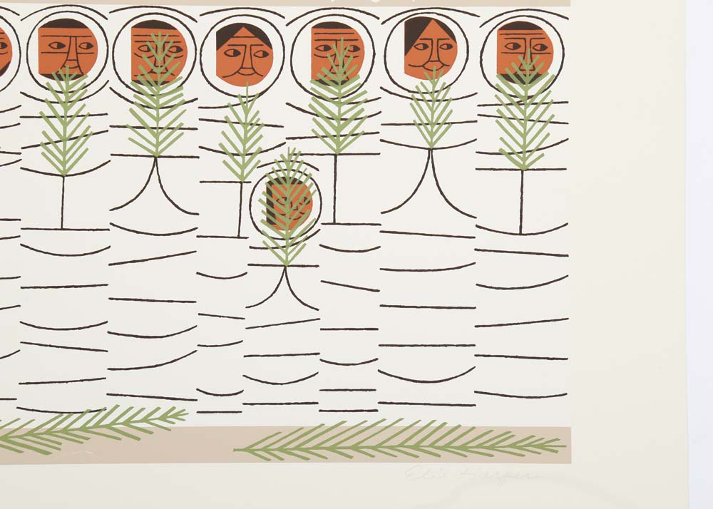 Edie Harper Signed Serigraph "Here He Comes"