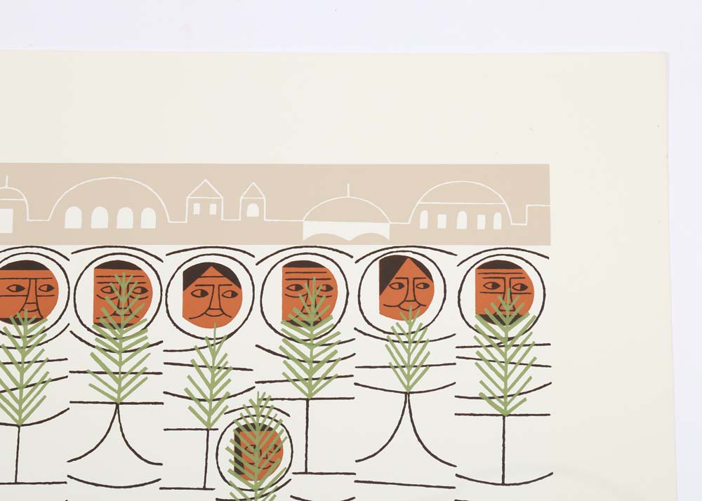 Edie Harper Signed Serigraph "Here He Comes"