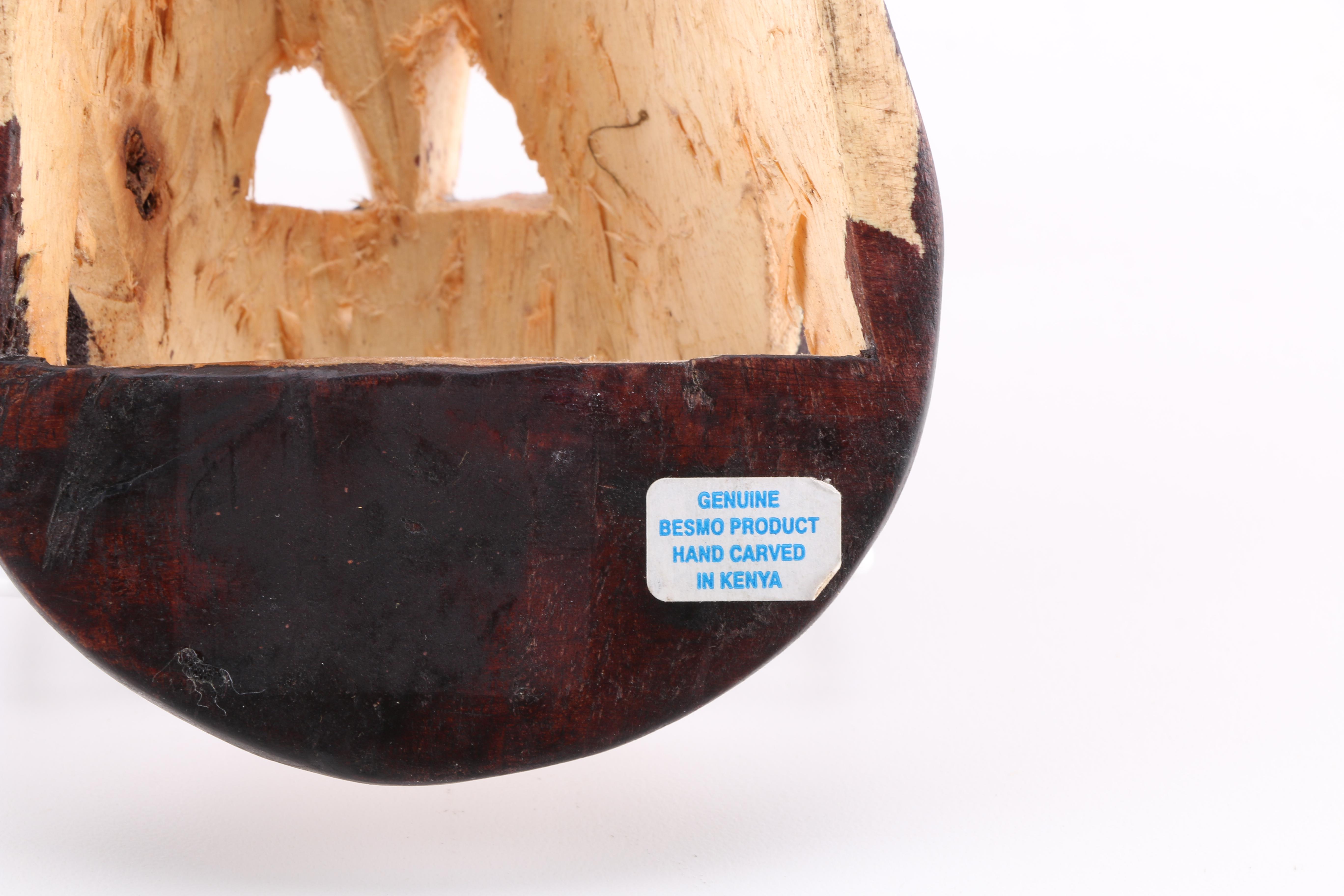 Hand-Carved African Decor Featuring Kenya Besmo Mask