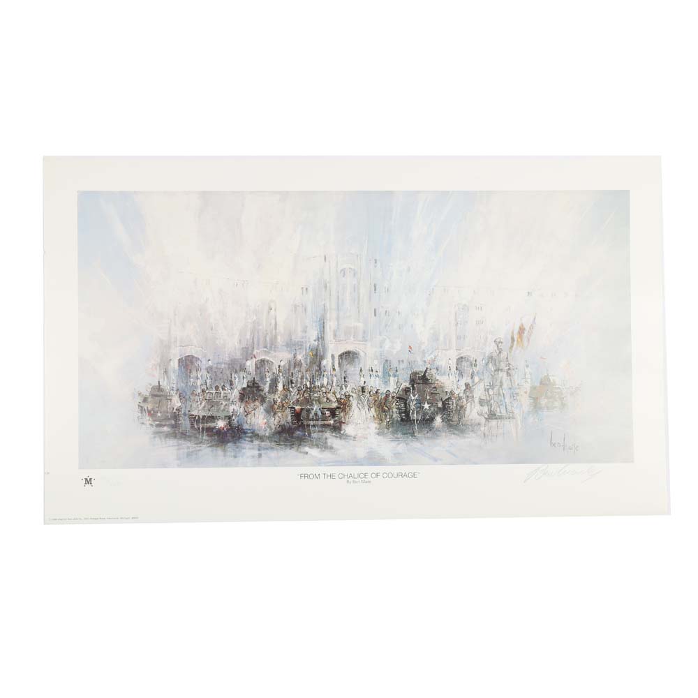 Ben Maile Signed Offset Lithograph After "From the Chalice of Courage"