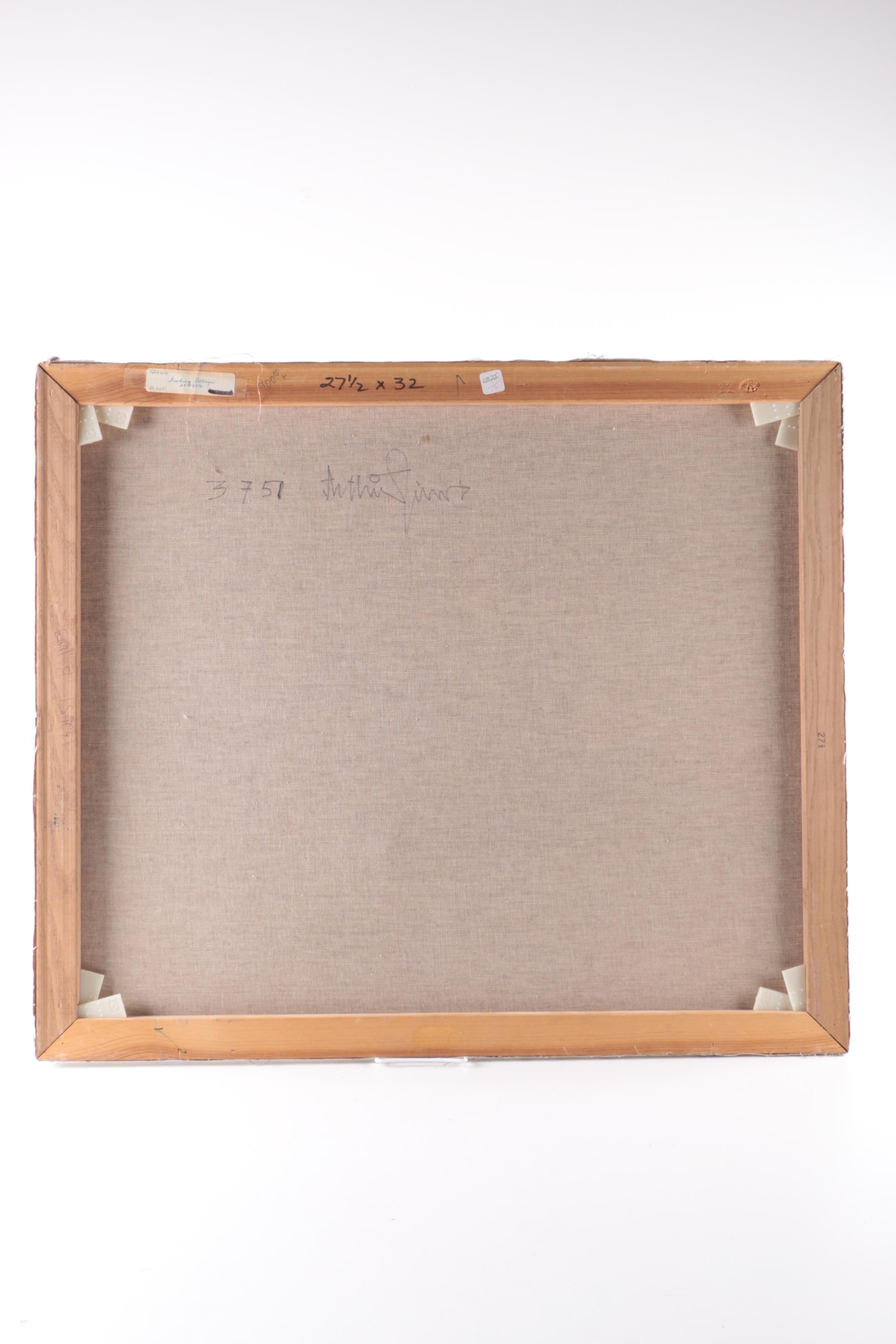 Arthur Hierer Oil Painting "Fishing Village"