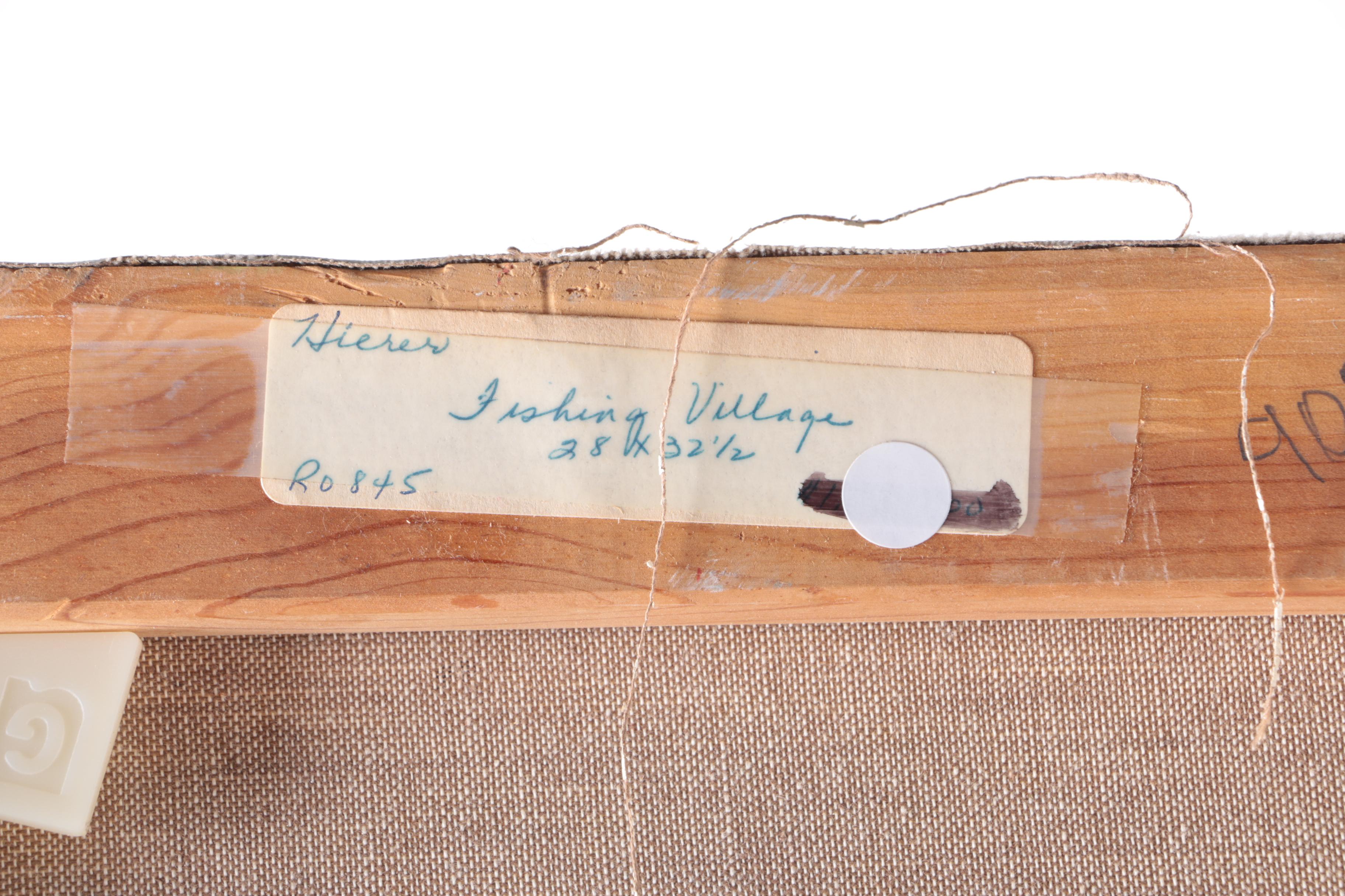 Arthur Hierer Oil Painting "Fishing Village"