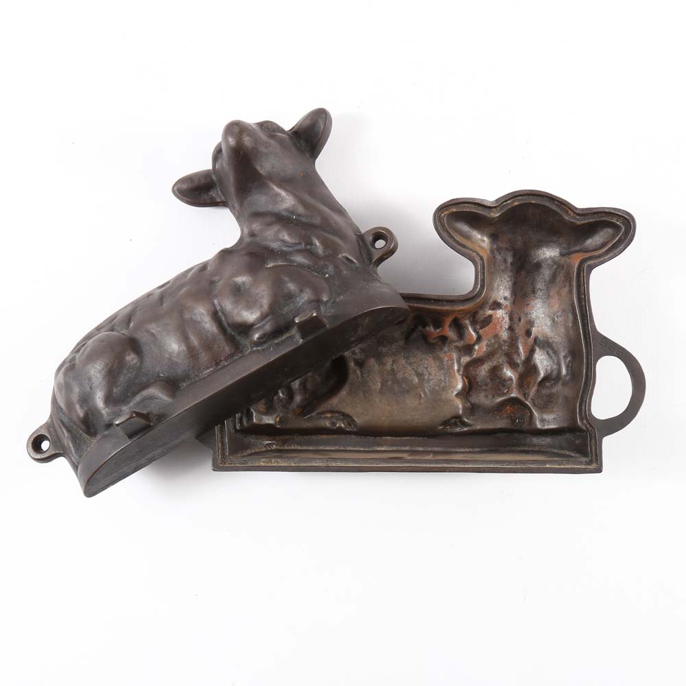 Antique Two-Sided Cast Iron Lamb Cake Pan