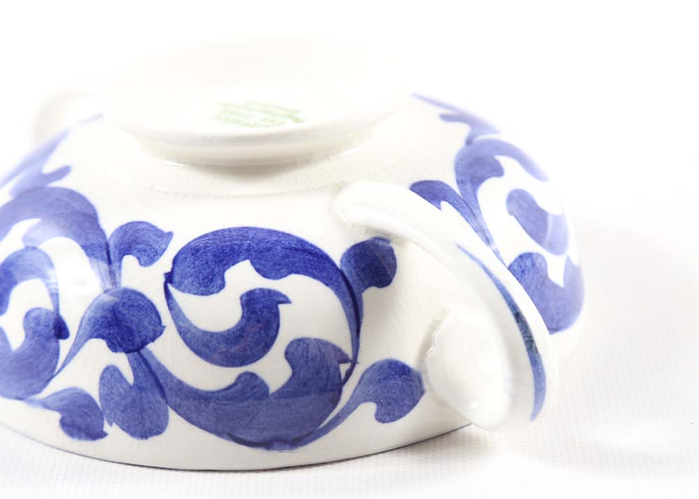 Bristol Blue and White Footed Bowls