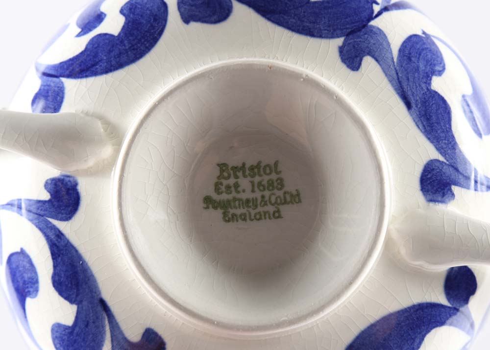 Bristol Blue and White Footed Bowls