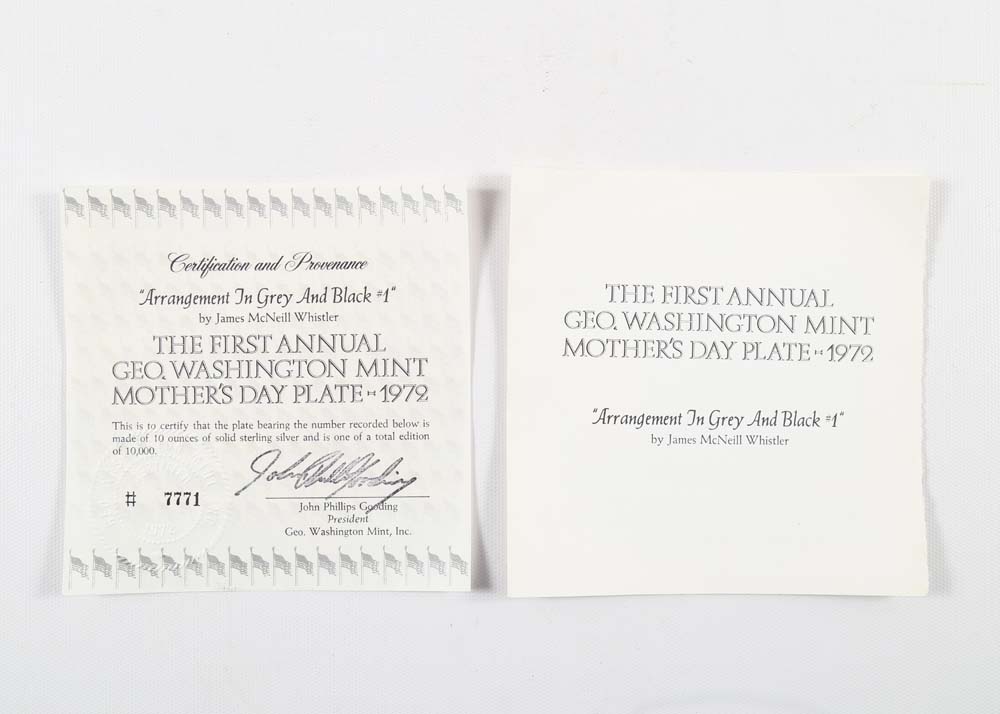 1972 Sterling Silver Mother's Day Plate