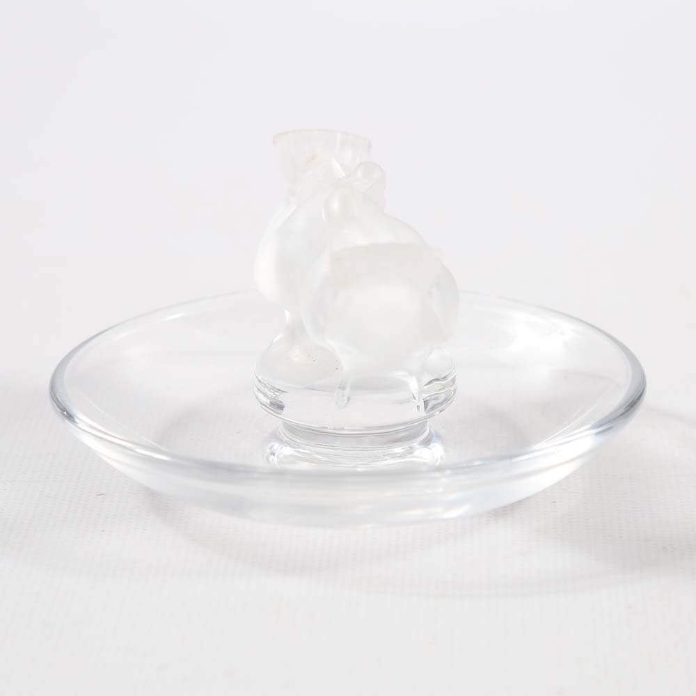 Lalique Crystal Lovebird Ring Dish