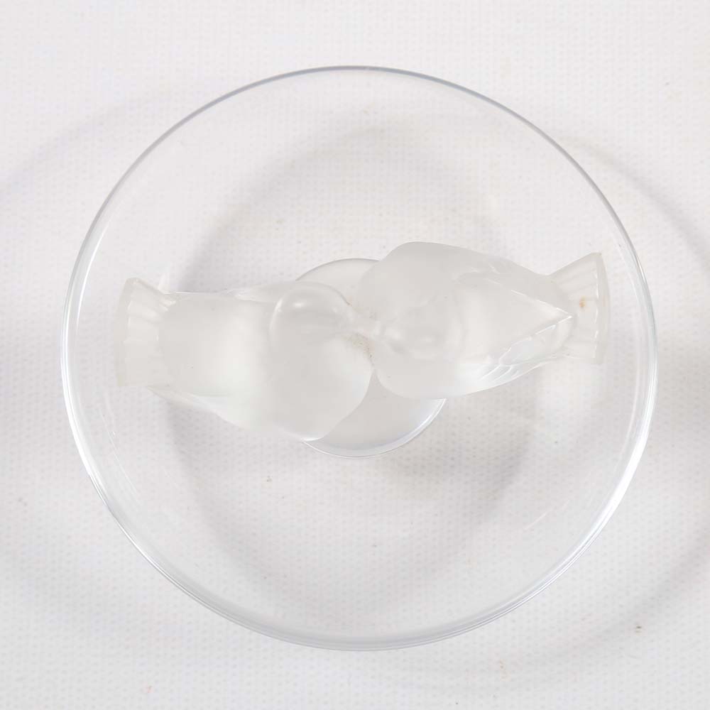 Lalique Crystal Lovebird Ring Dish