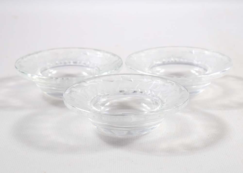 Lalique Crystal "Sparrows" Trinket Dishes