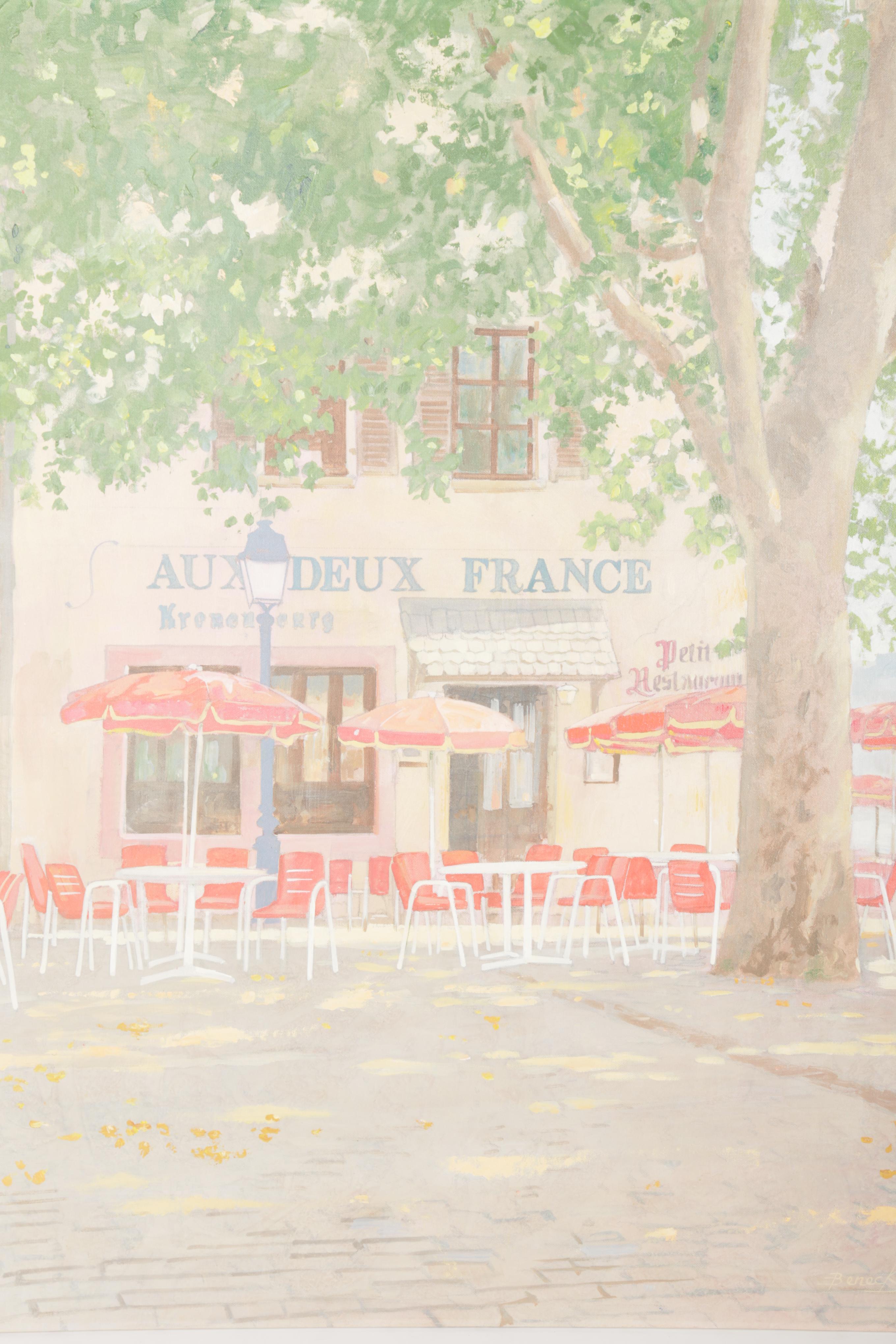 William Benecke Oil On Canvas "Along The River"