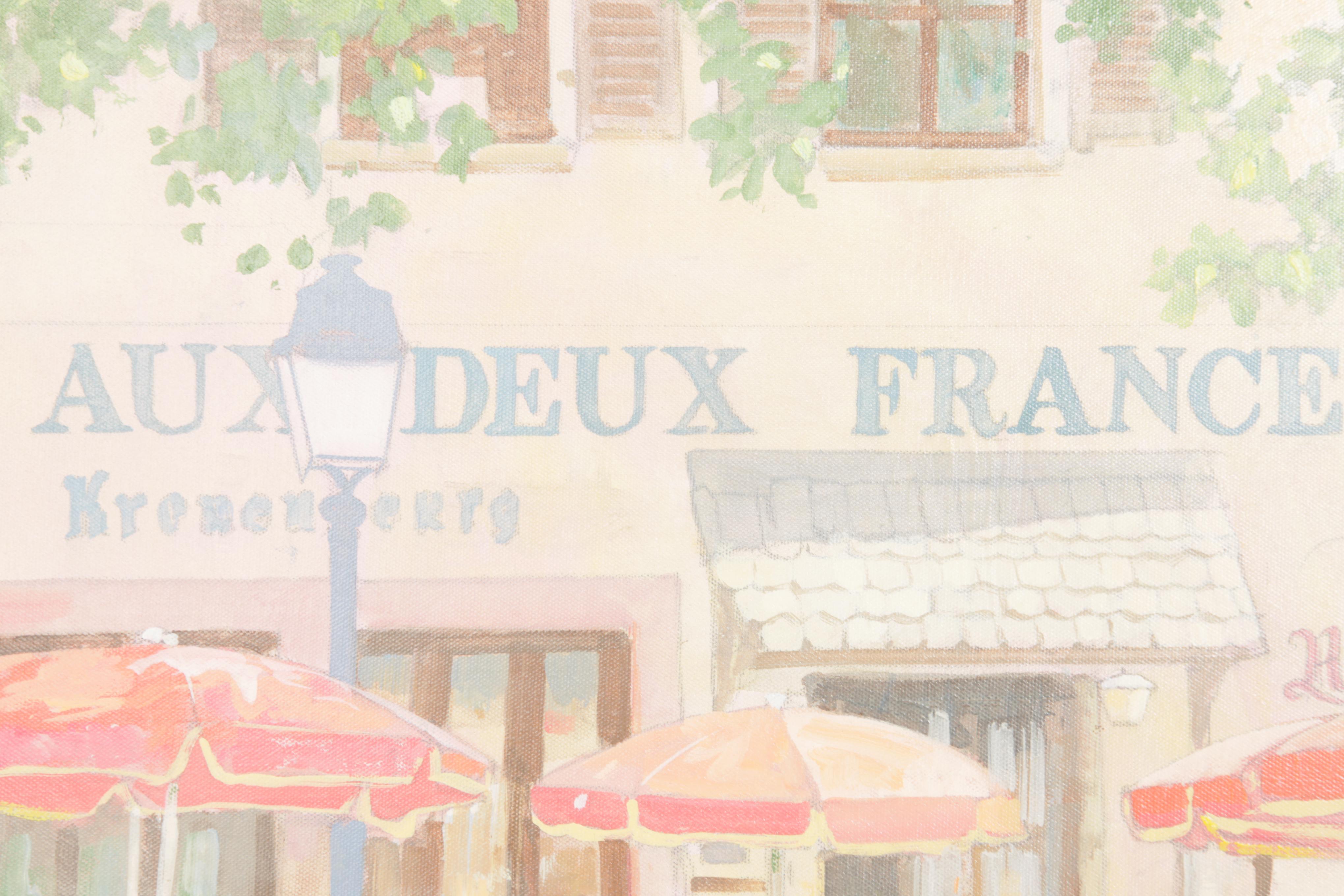 William Benecke Oil On Canvas "Along The River"