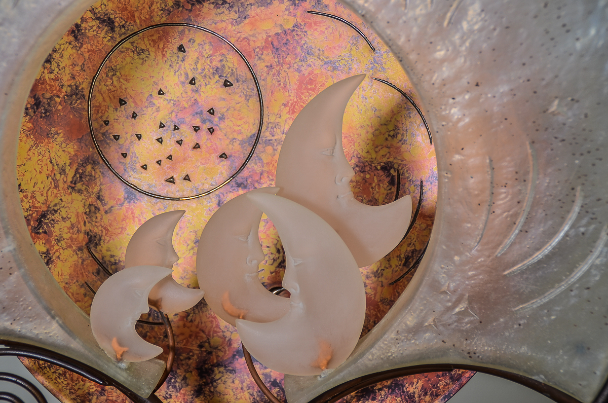 Contemporary Table Lamp with Sun and Moon Motif