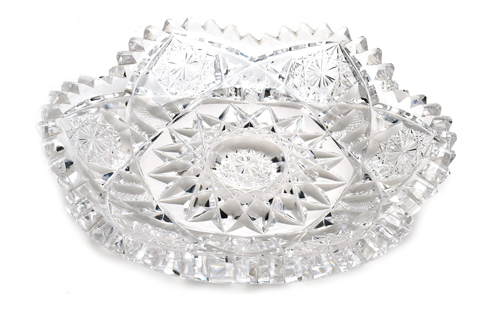 Antique Brilliant Cut Glass Serving Dishes