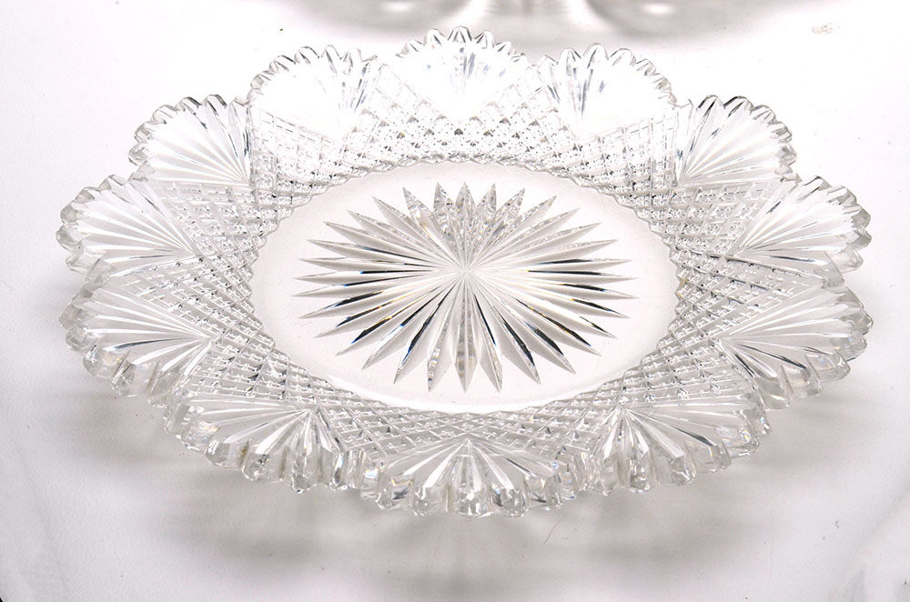 Antique Brilliant Cut Glass Serving Dishes
