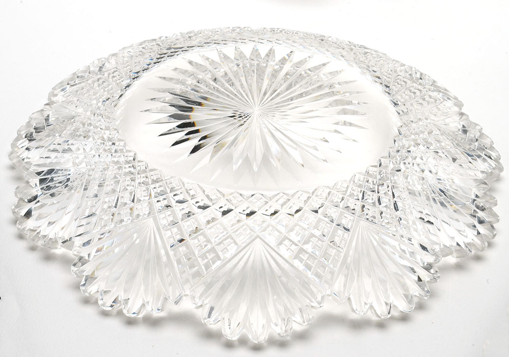 Antique Brilliant Cut Glass Serving Dishes