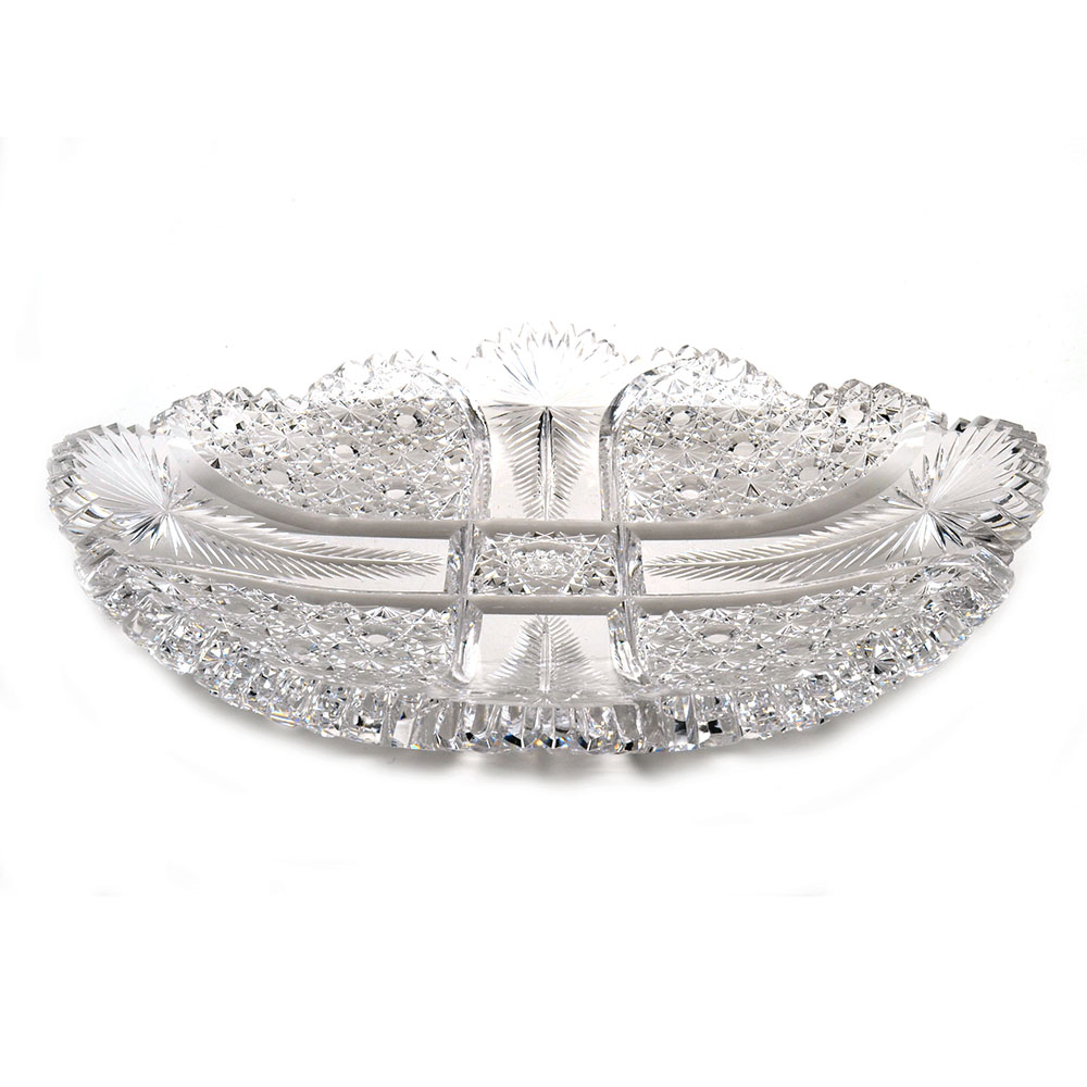 Antique Brilliant Cut Glass Serving Dishes