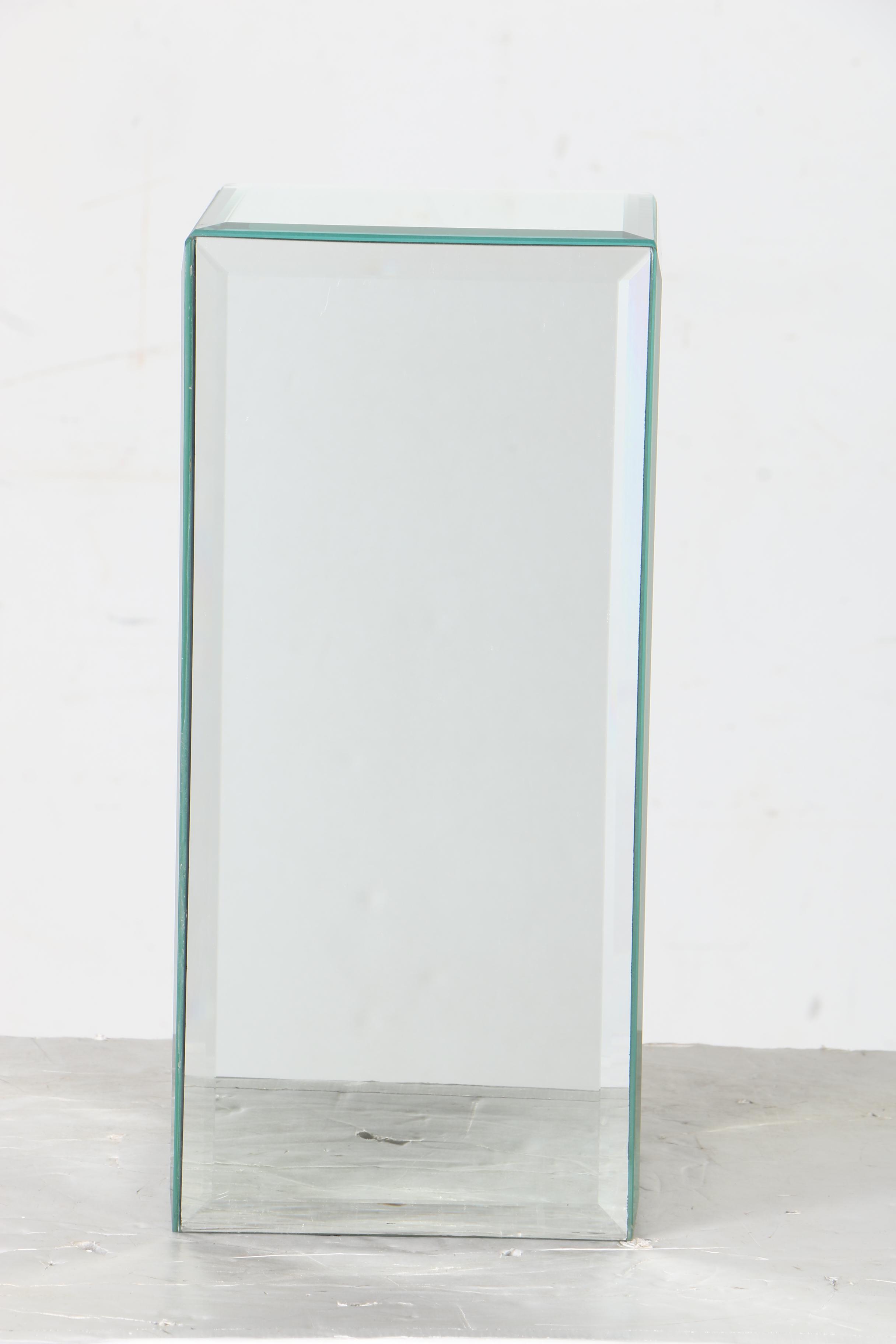 Five Mirrored Pedestals With Beveled Edges