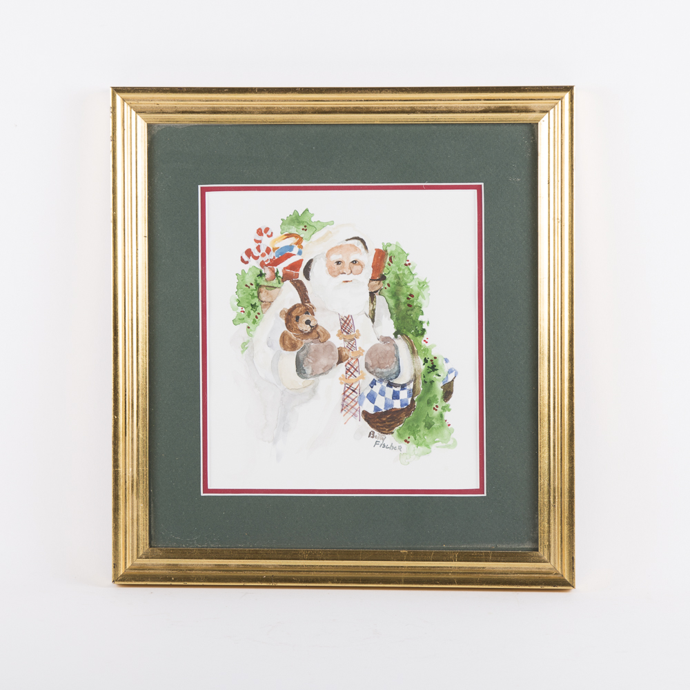 Betty Fischer Watercolors of Santa Claus