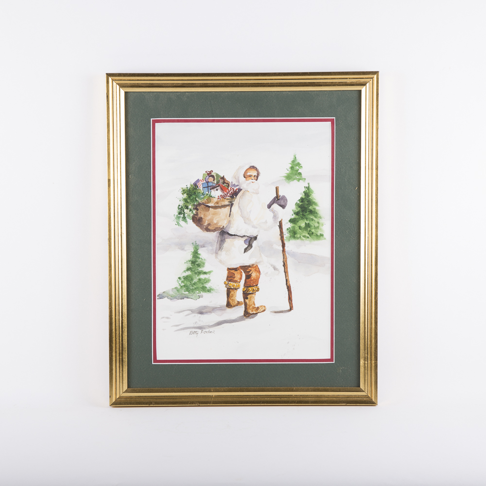 Betty Fischer Watercolors of Santa Claus