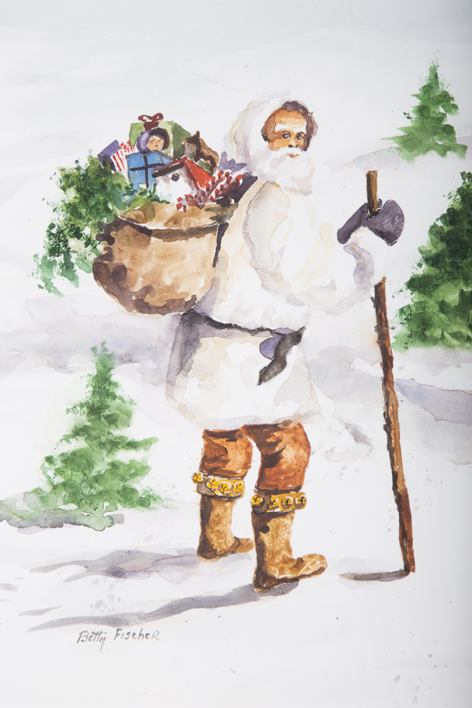 Betty Fischer Watercolors of Santa Claus