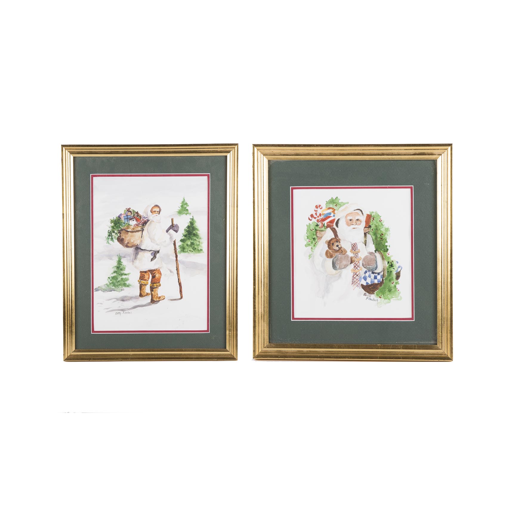 Betty Fischer Watercolors of Santa Claus