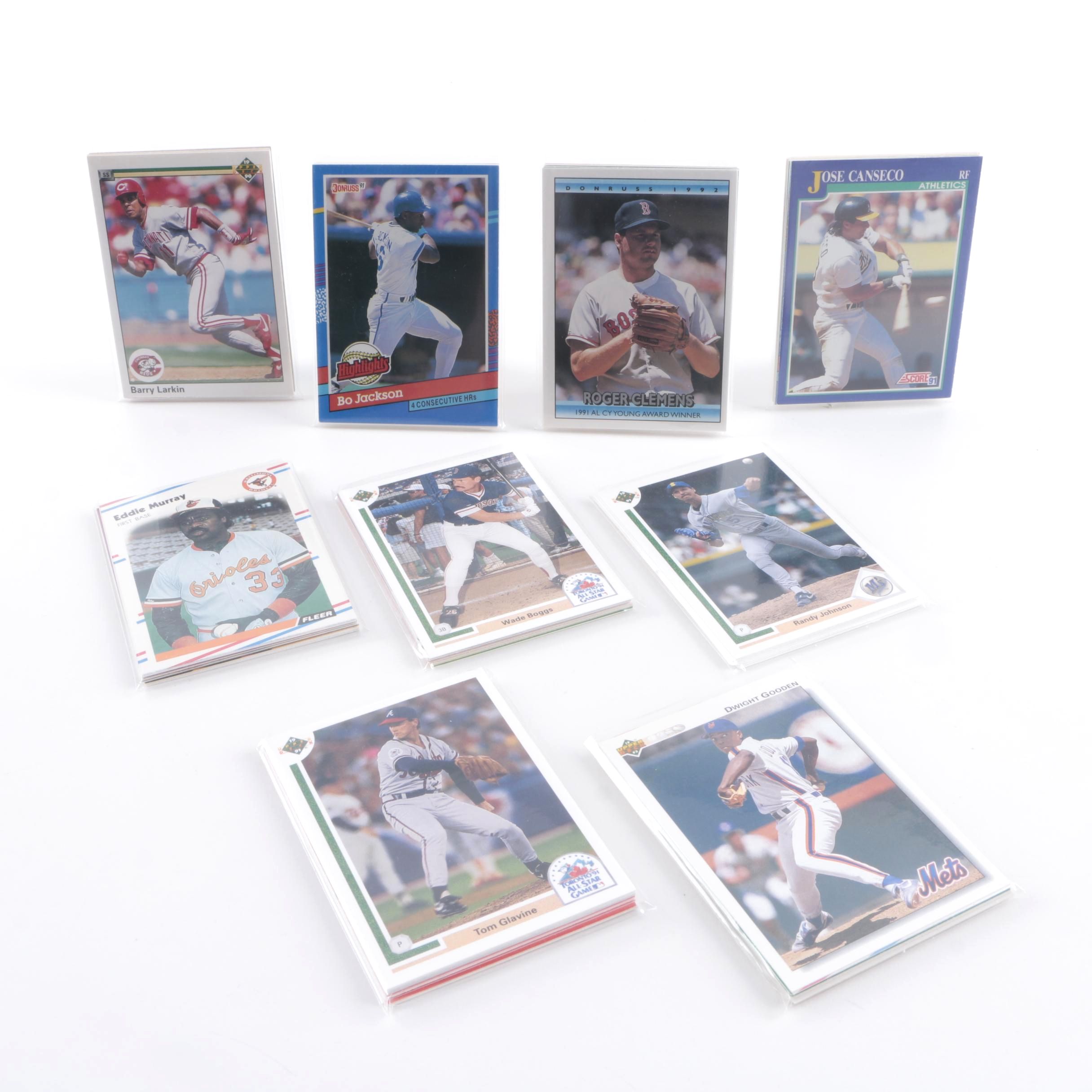 Collection of Star Player Baseball Card Batches with Bo Jackson