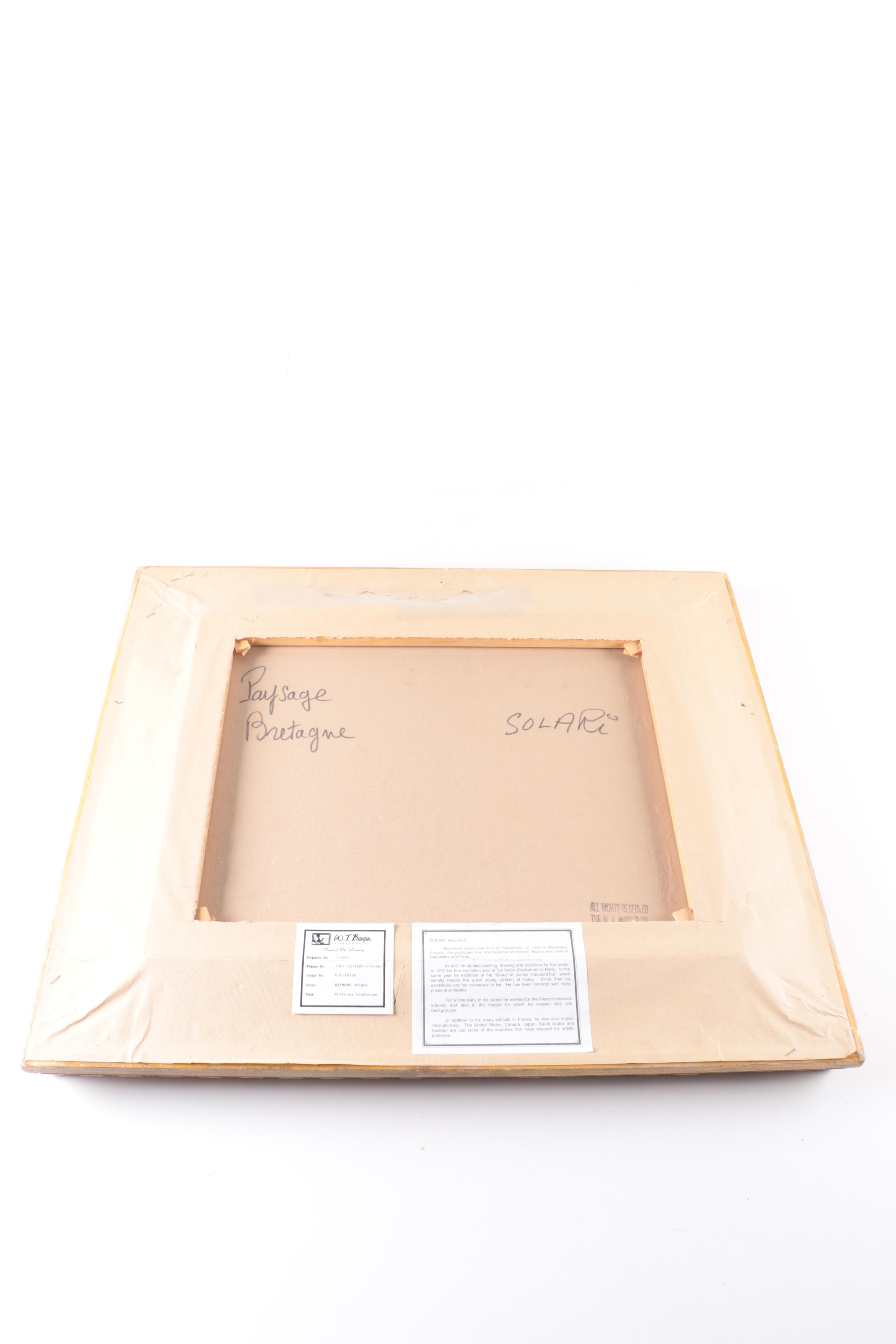 Raymond Solari Oil Painting on Canvas "Brittany Landscape"