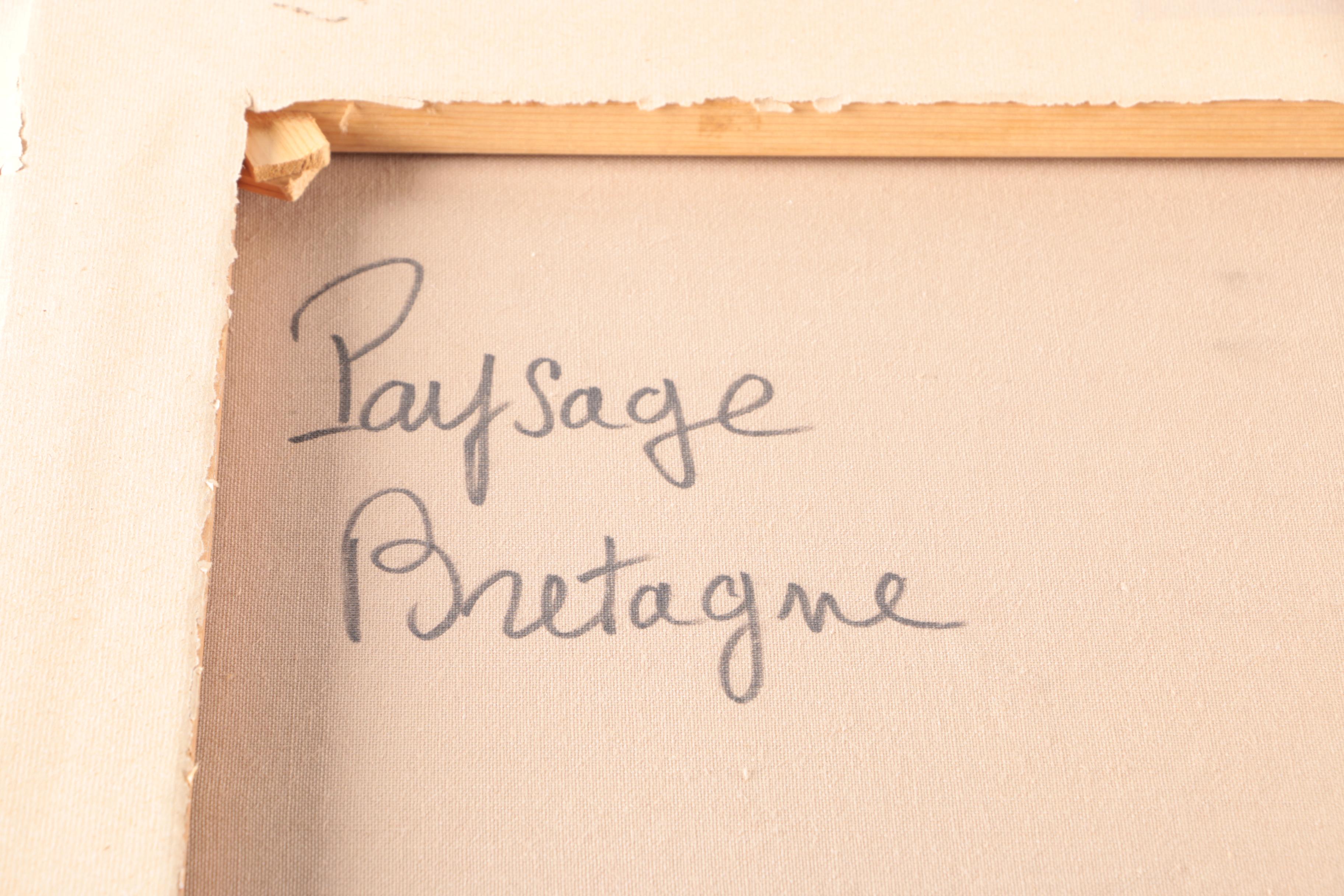 Raymond Solari Oil Painting on Canvas "Brittany Landscape"