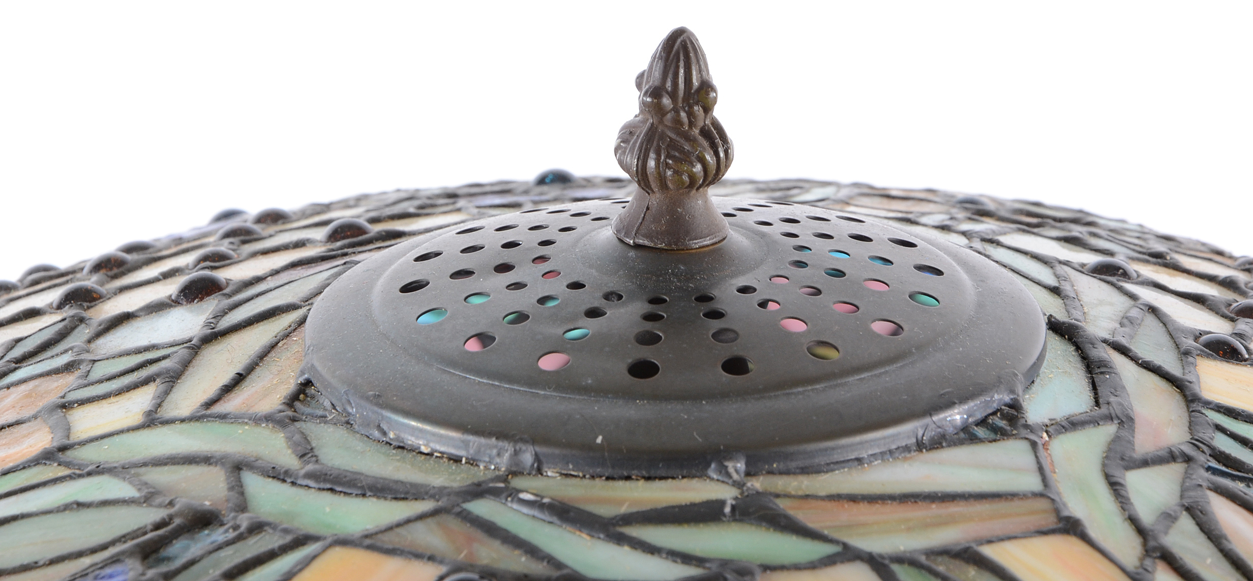 Stained Glass Water Lily and Rose Table Lamp