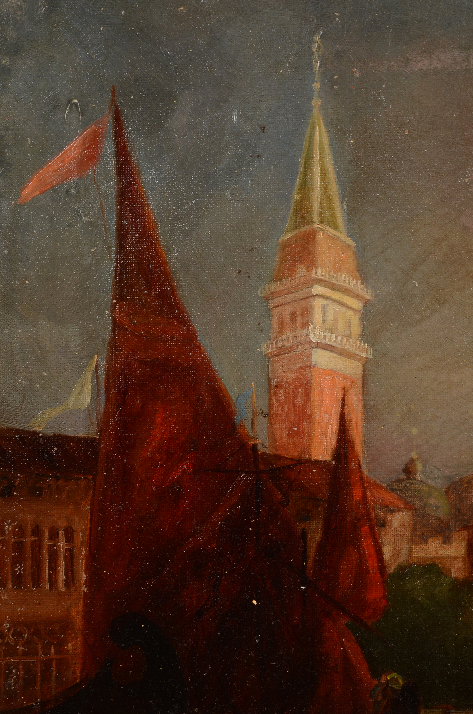 M.C. Patten Original 1843 Oil Painting on Canvas of Venice