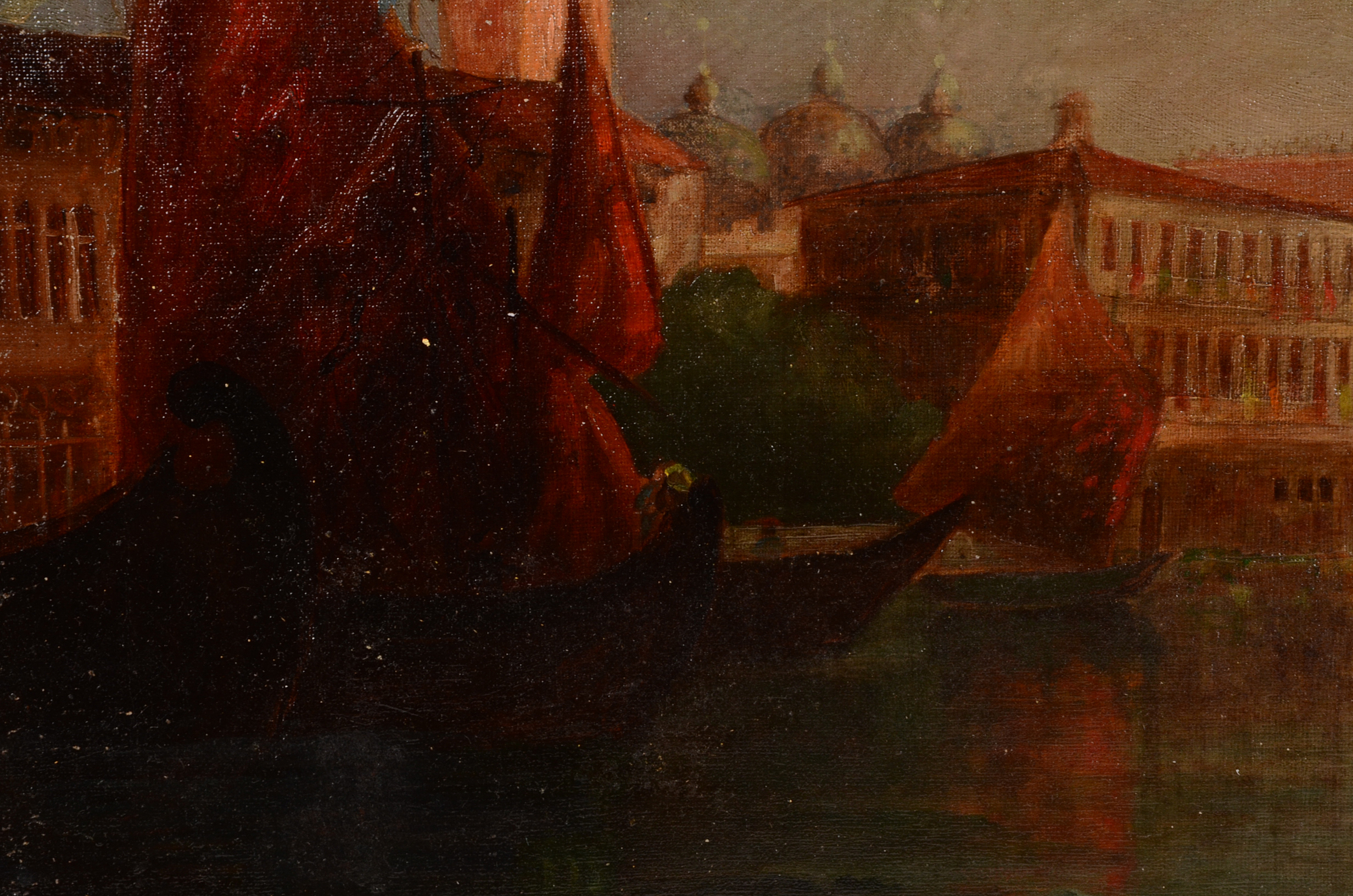 M.C. Patten Original 1843 Oil Painting on Canvas of Venice