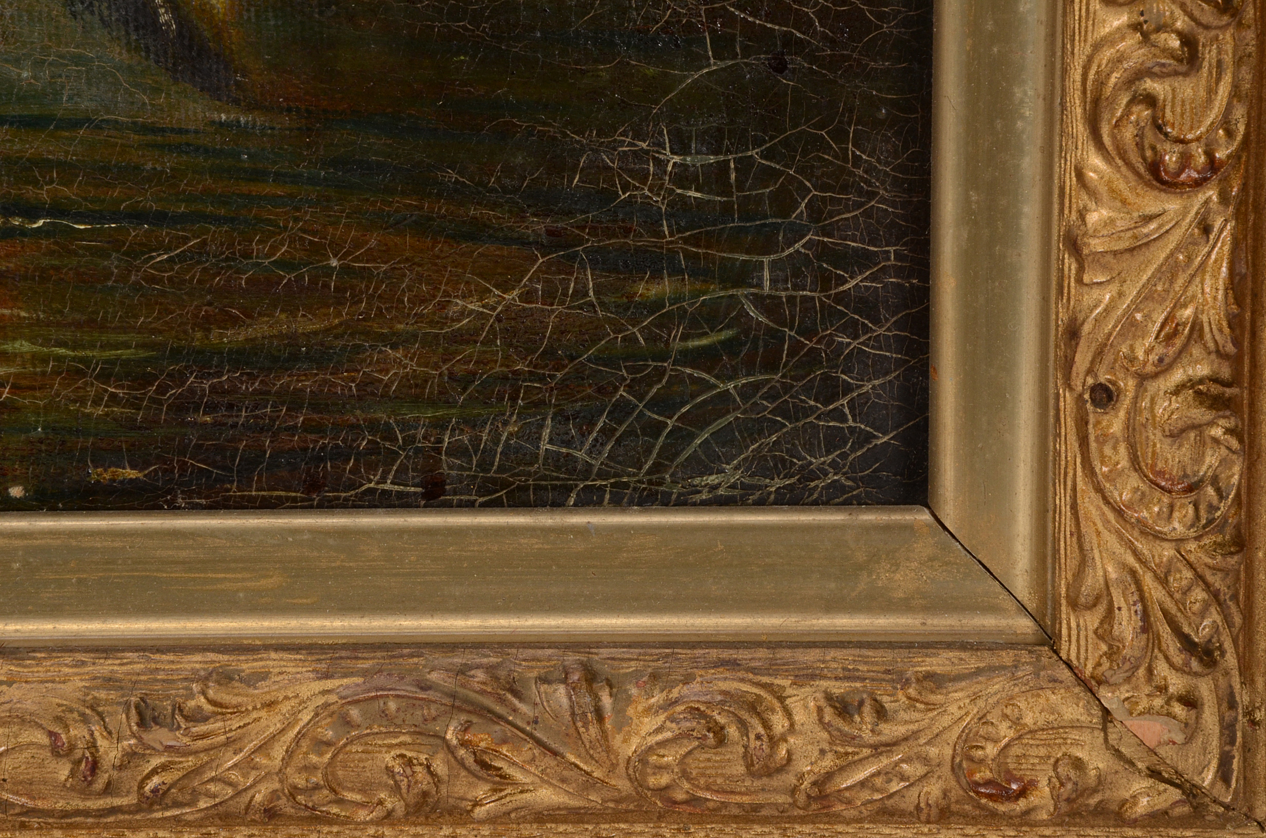 Early-19th Century Original Pastoral Oil Painting on Canvas